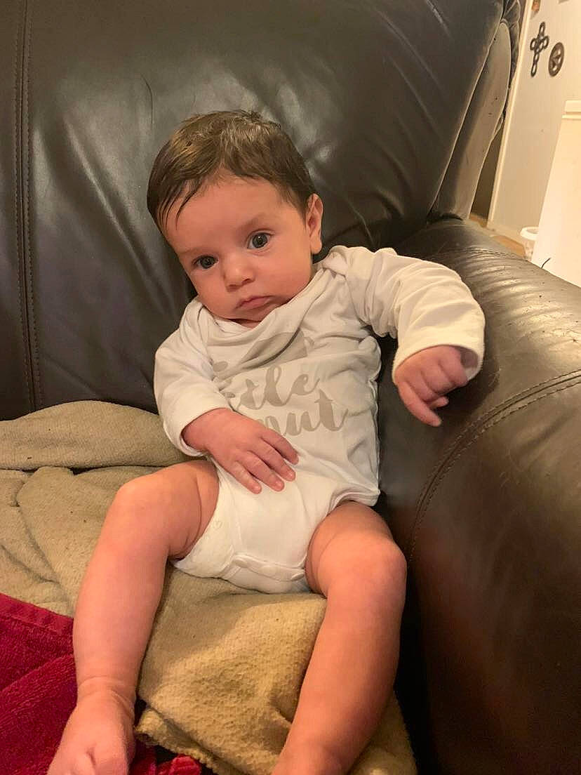 Hayze joined the competition — help win amazing prizes! baby, baby_toddler_clothing, cheek, chin, comfort, couch, eye, finger, human_body, iris, knee, lap, leg, mouth, neck, person, shorts, shoulder, skin, sleeve