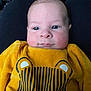Mylian participe au concours pour gagner de l'argent avec cette photo : baby, infant, child, face, eyes, yellow_clothing, toddler, cute, portrait, closeup, person, apparel, sitting, indoors, calm, skin, head, expression, clothing, babywear