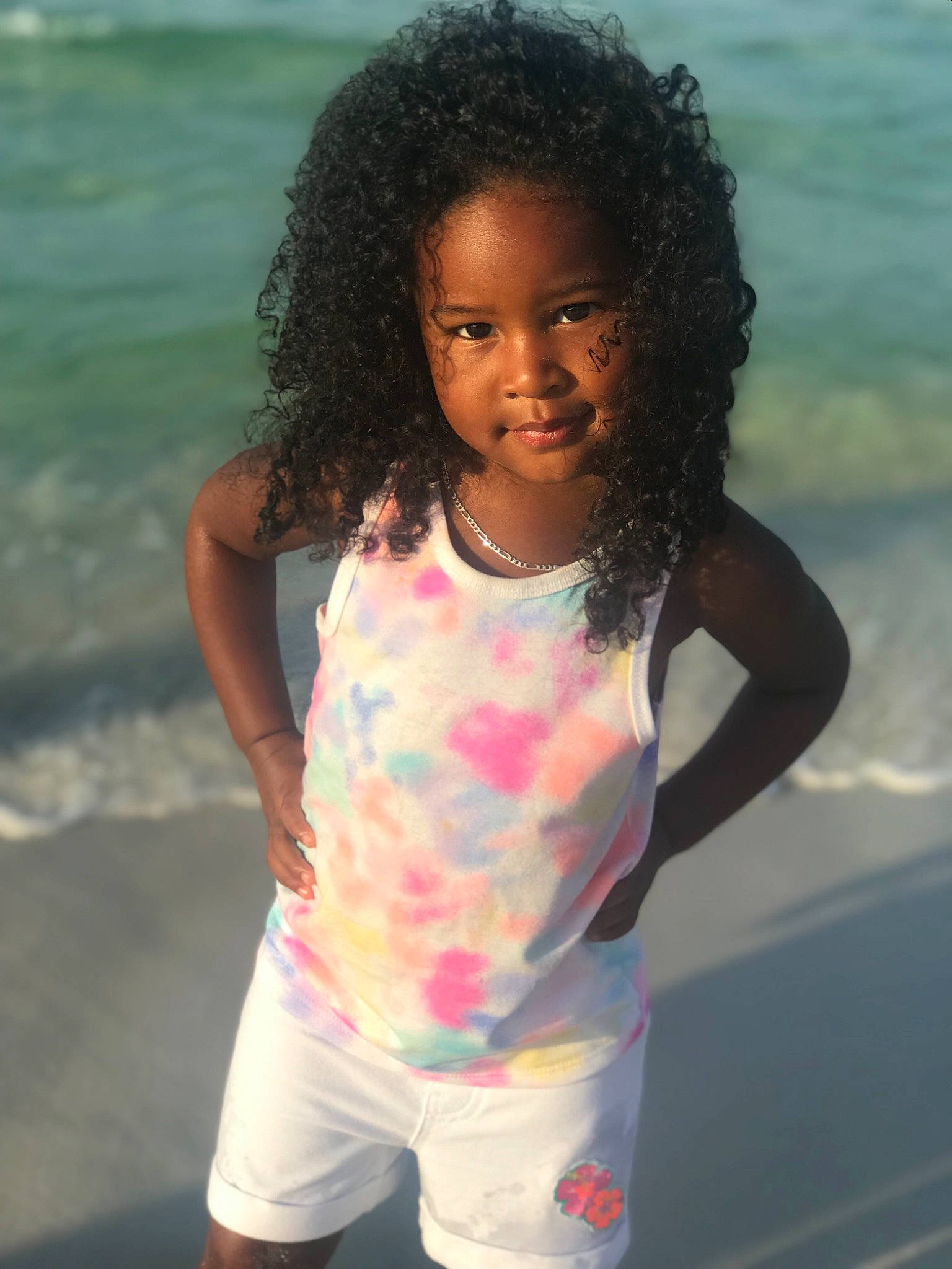 Aliyana joined the competition — help win amazing prizes! beach, beauty, child, face, fun, hair, hairstyle, happy, head, human, lip, nose, person, pink, sea, shoulder, skin, smile, summer, toddler