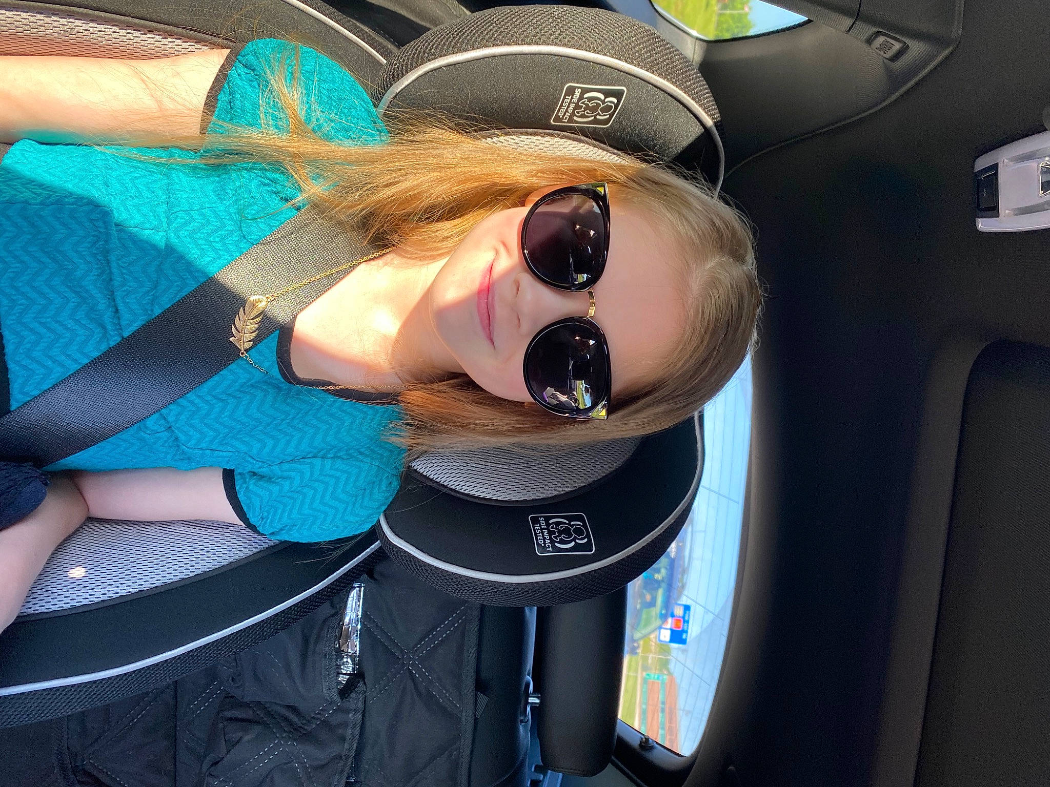 Emmalyn joined the competition — help win amazing prizes! auto_part, automotive_design, automotive_exterior, car, car_seat, car_seat_cover, electric_blue, eyewear, family_car, glasses, goggles, hat, head_restraint, motor_vehicle, person, personal_luxury_car, recreation, sunglasses, vehicle, vehicle_door