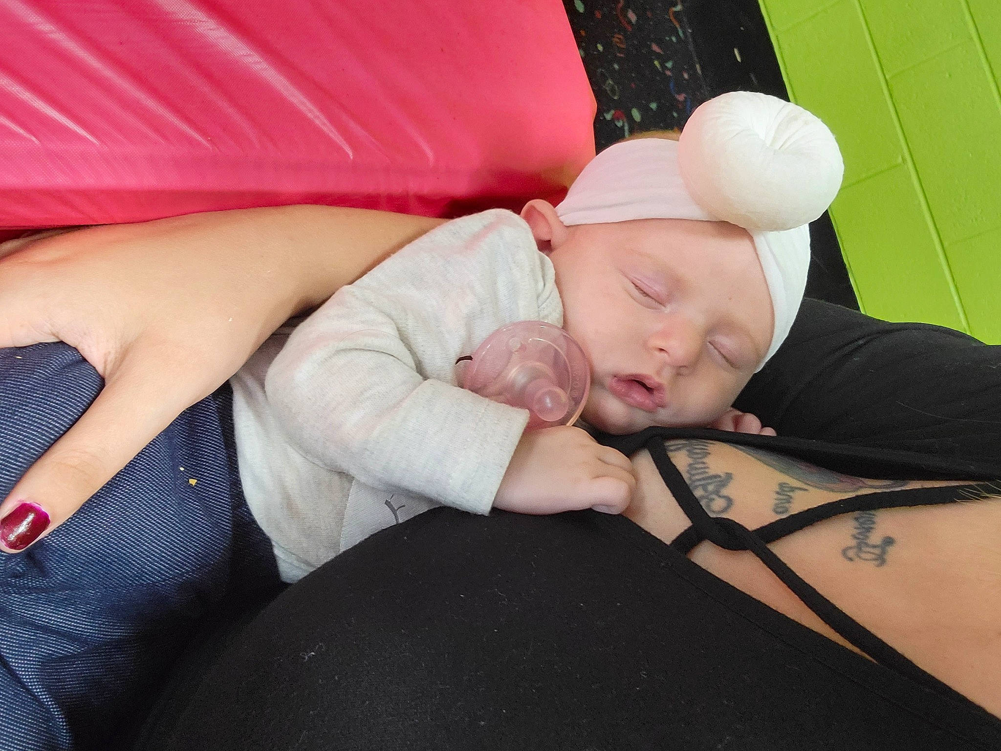Calliope joined the competition — help win amazing prizes! arm, baby, baby_toddler_clothing, child, comfort, couch, elbow, finger, gesture, hand, happy, headwear, human_body, joint, knee, nail, pattern, person, skin, sleeve