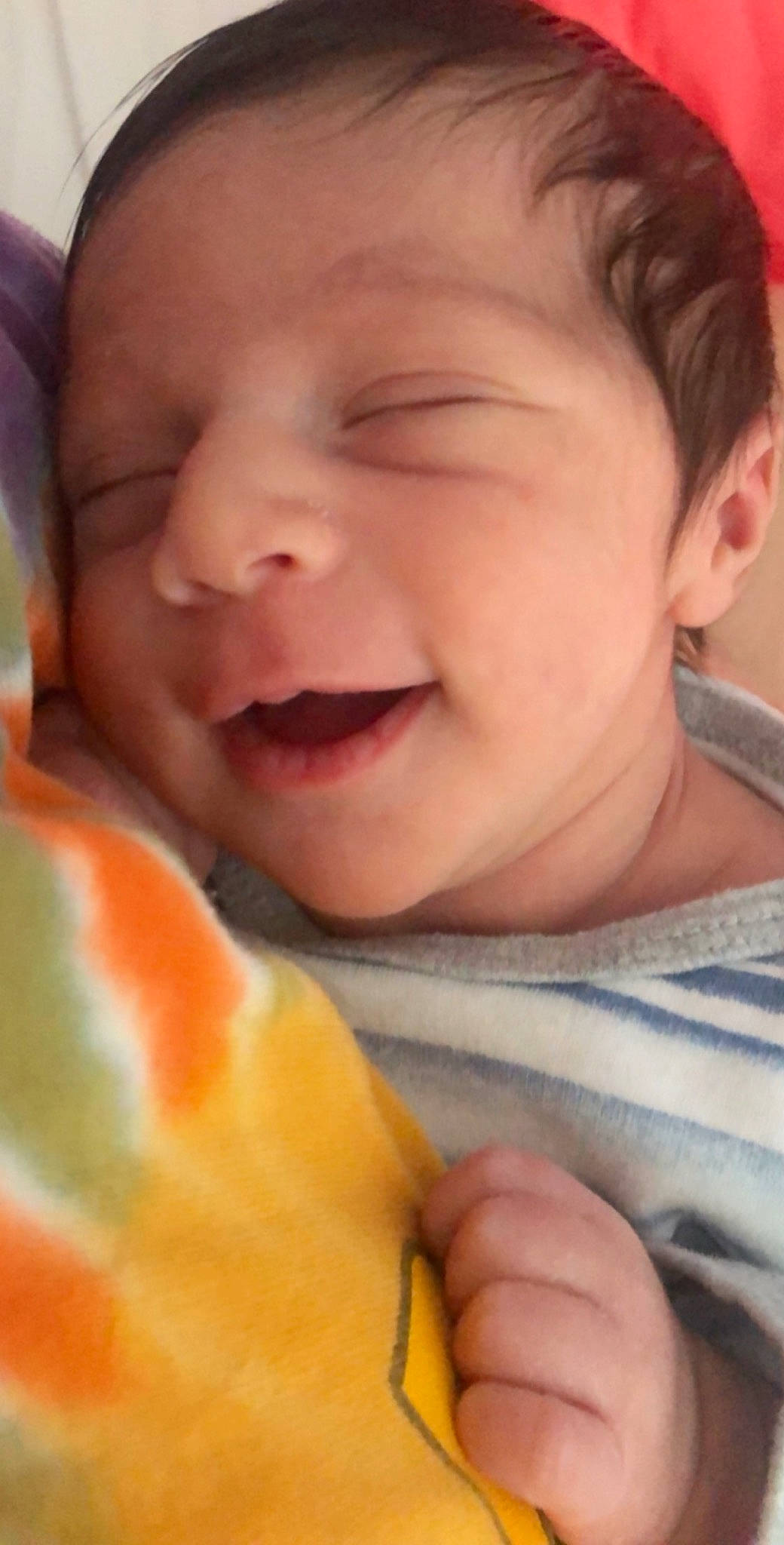 Noah joined the competition — help win amazing prizes! baby, bedtime, cheek, child, chin, close_up, eye, face, facial_expression, forehead, head, lip, mouth, nap, nose, orange, person, skin, sleep, smile