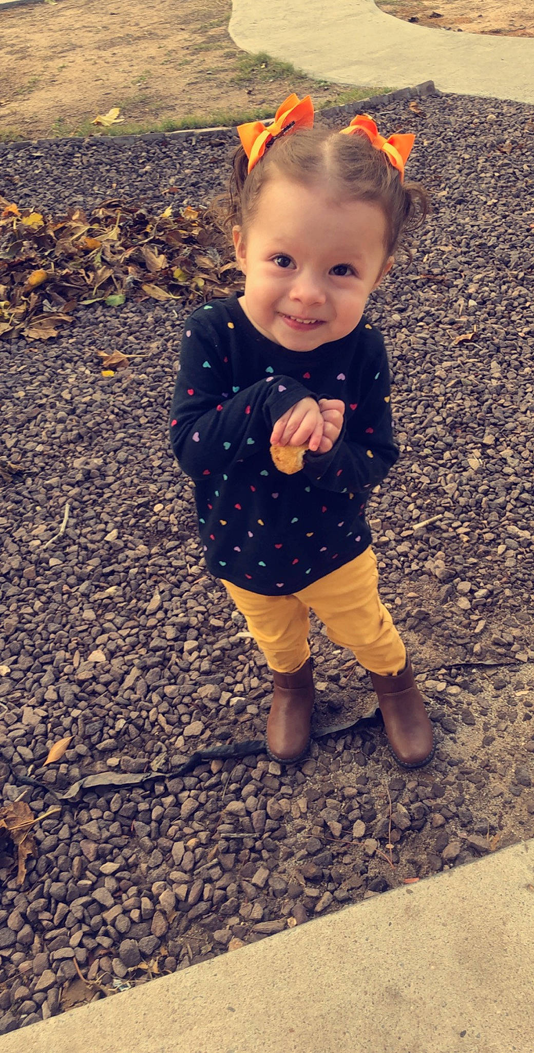 Jocelynn joined the competition — help win amazing prizes! baby, baby_toddler_clothing, child, design, joy, leaf, pattern, person, play, sleeve, smile, soil, standing, toddler, yellow