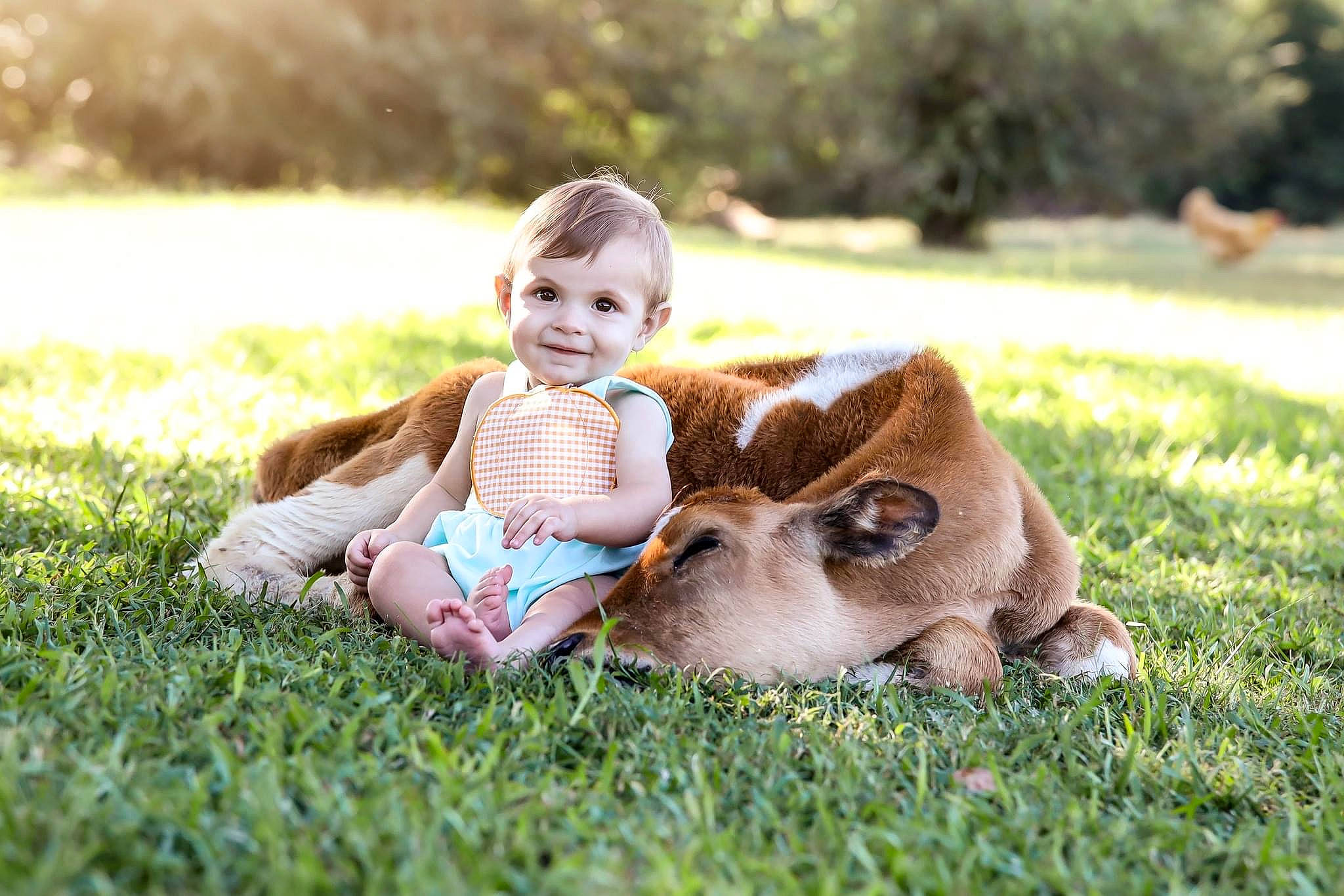 Kaylor joined the competition — help win amazing prizes! baby, botany, child, dress, fawn, grass, happy, head, joy, leg, leisure, morning, people_in_nature, person, plant, skin, smile, sunlight, toddler, toy