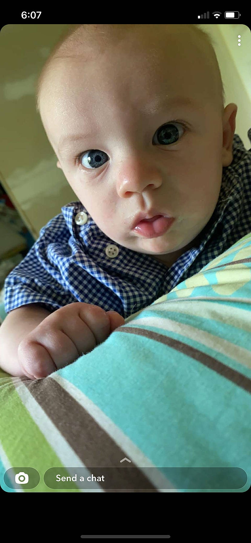 Aiden joined the competition — help win amazing prizes! arm, azure, baby, baby_toddler_clothing, cheek, comfort, eyebrow, finger, flooring, green, iris, linens, lip, mouth, nose, person, skin, sleeve, textile, toddler