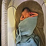 Aamir is registered to the contest to win money with this photo: baby, blanket, crib, furniture, infantbed, person
