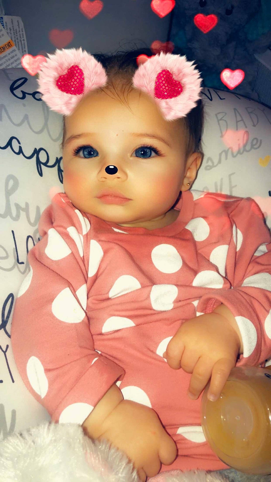 Kairi joined the competition — help win amazing prizes! baby, baby_products, baby_toddler_clothing, cheek, child, eye, hair_accessory, head, headband, headgear, person, pink, product, skin, toddler