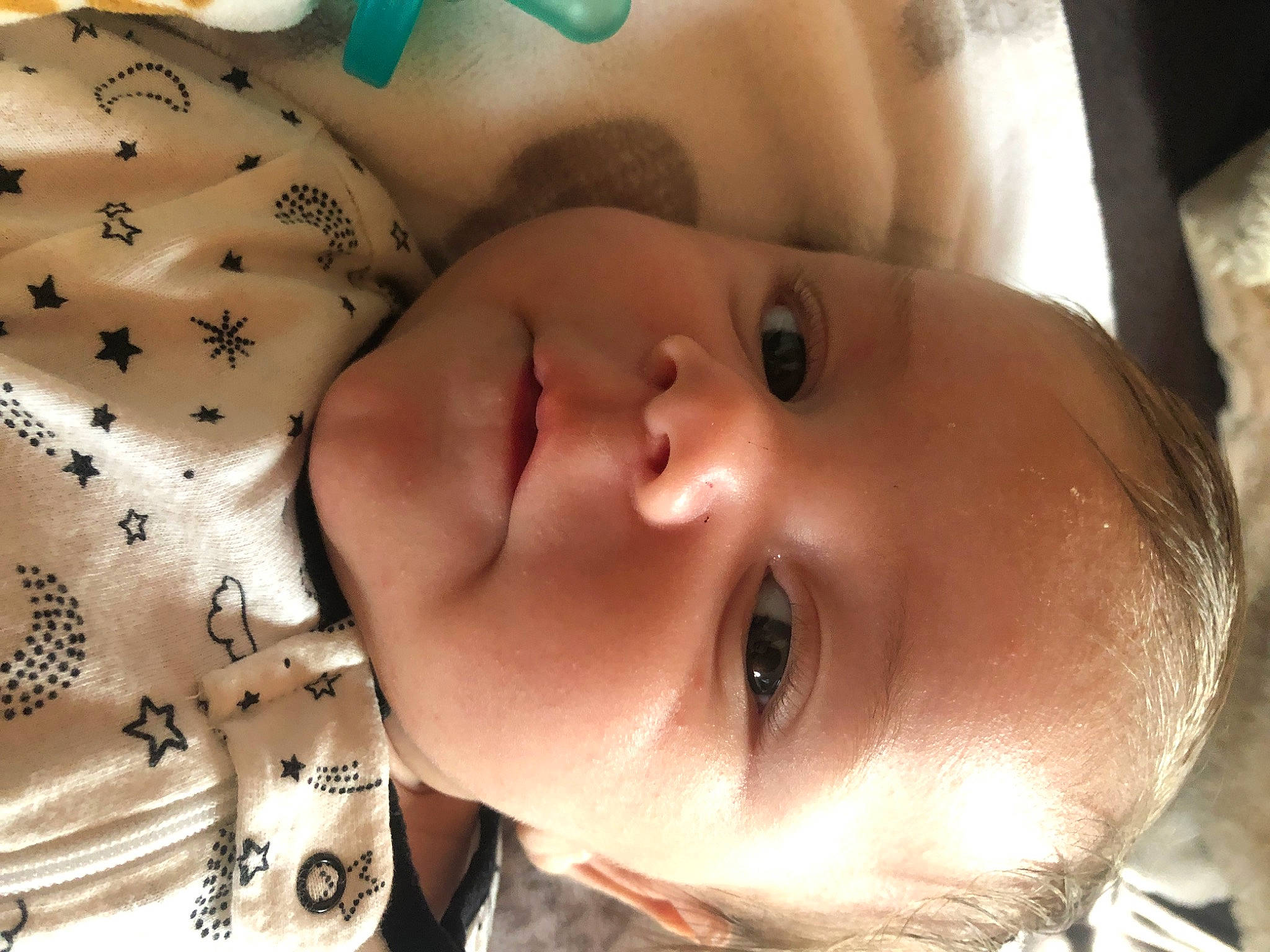 Everett is registered to the contest to win money with this photo: baby, cheek, child, chin, close_up, ear, eye, eyelash, face, forehead, happy, head, lip, mouth, muscle, nose, person, skin, smile, toddler