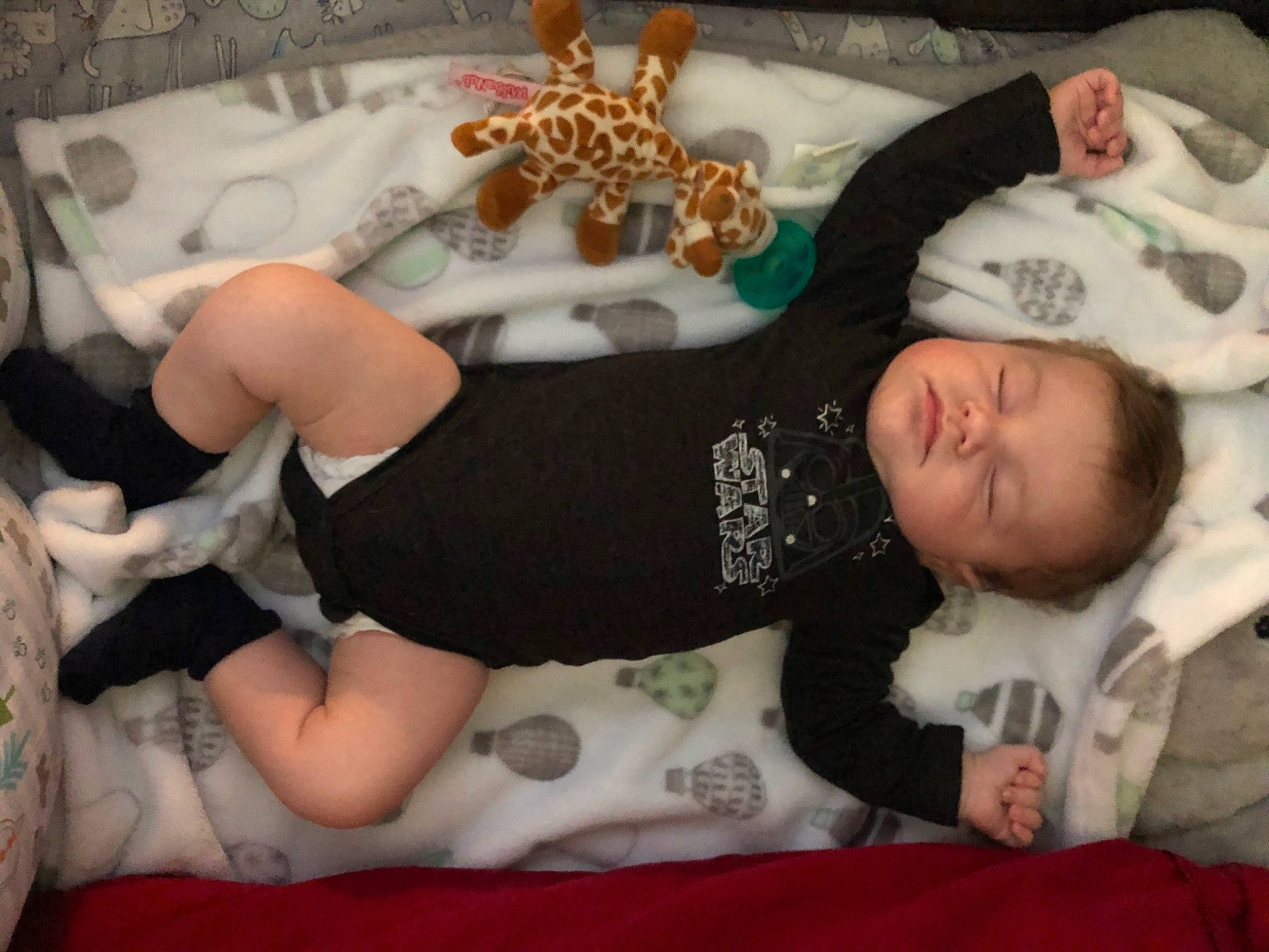 Everett is registered to the contest to win money with this photo: arm, baby, child, leg, nap, person, sleep, thigh, toddler