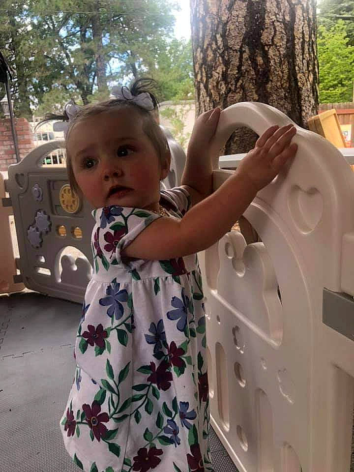 Charleigh joined the competition — help win amazing prizes! arm, baby_toddler_clothing, beauty, child, facial_expression, finger, fun, grass, hand, happy, head, human_body, leisure, person, plant, shoulder, standing, toddler, tree, wood