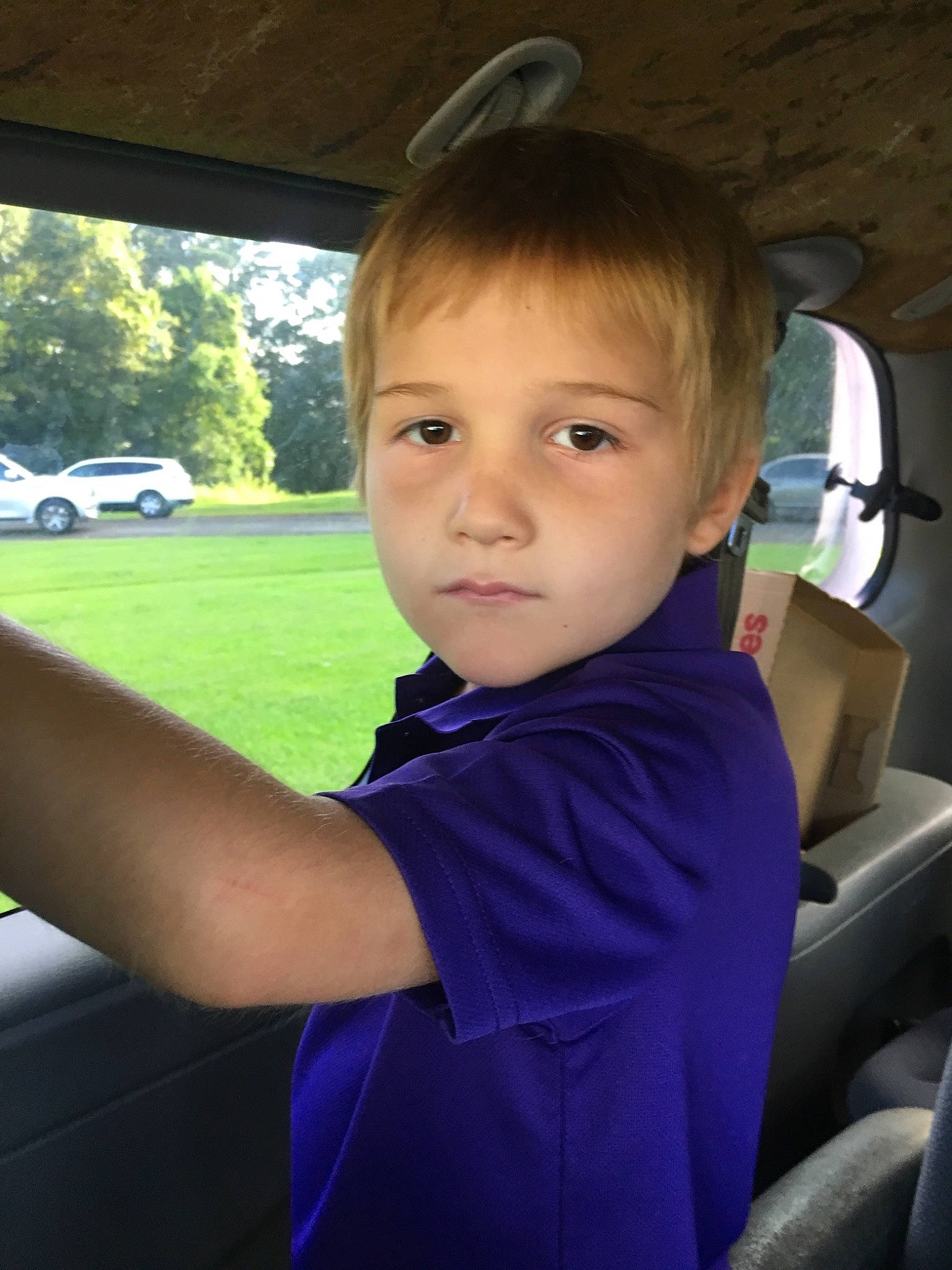 Steven 3 joined the competition — help win amazing prizes! car, car_seat, child, driving, person, smile