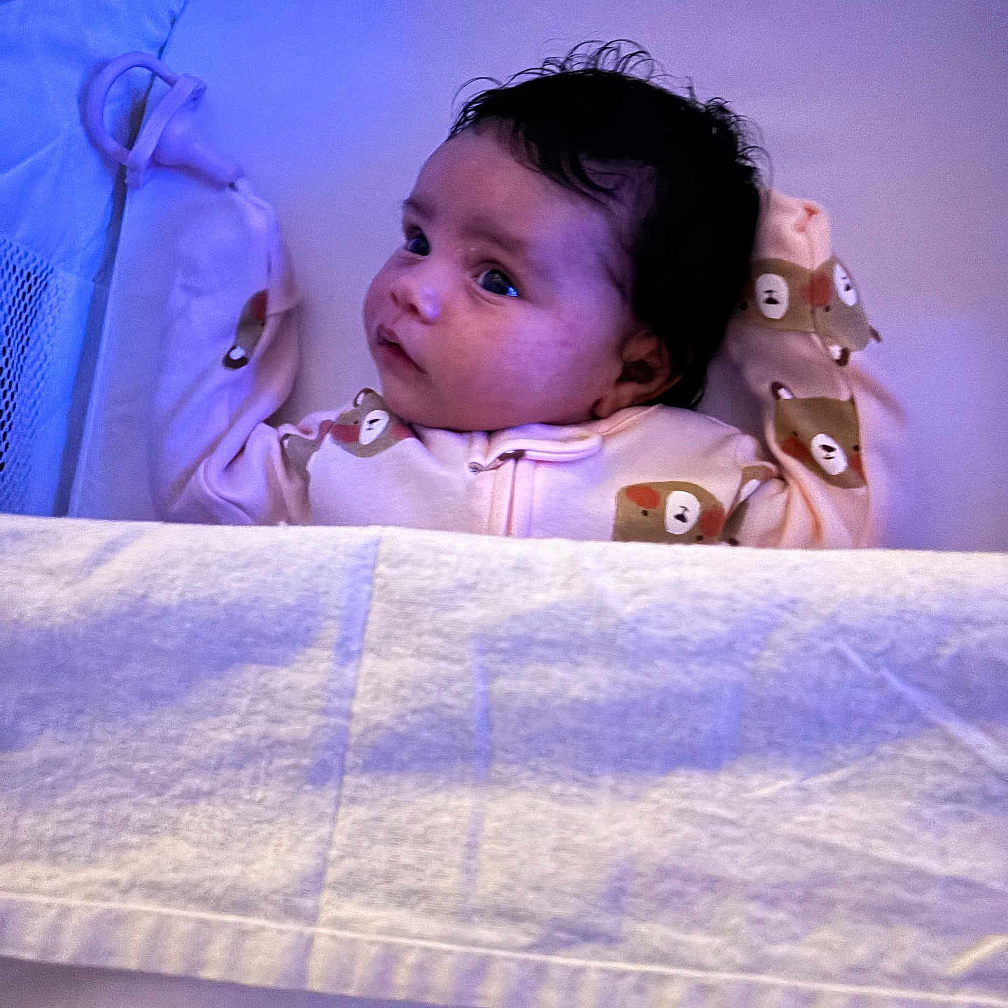 Taytum joined the competition — help win amazing prizes! baby, bed, bedroom, blanket, bodypart, couch, cradle, crib, cushion, face, finger, furniture, hand, head, homedecor, infantbed, newborn, person, photography, portrait