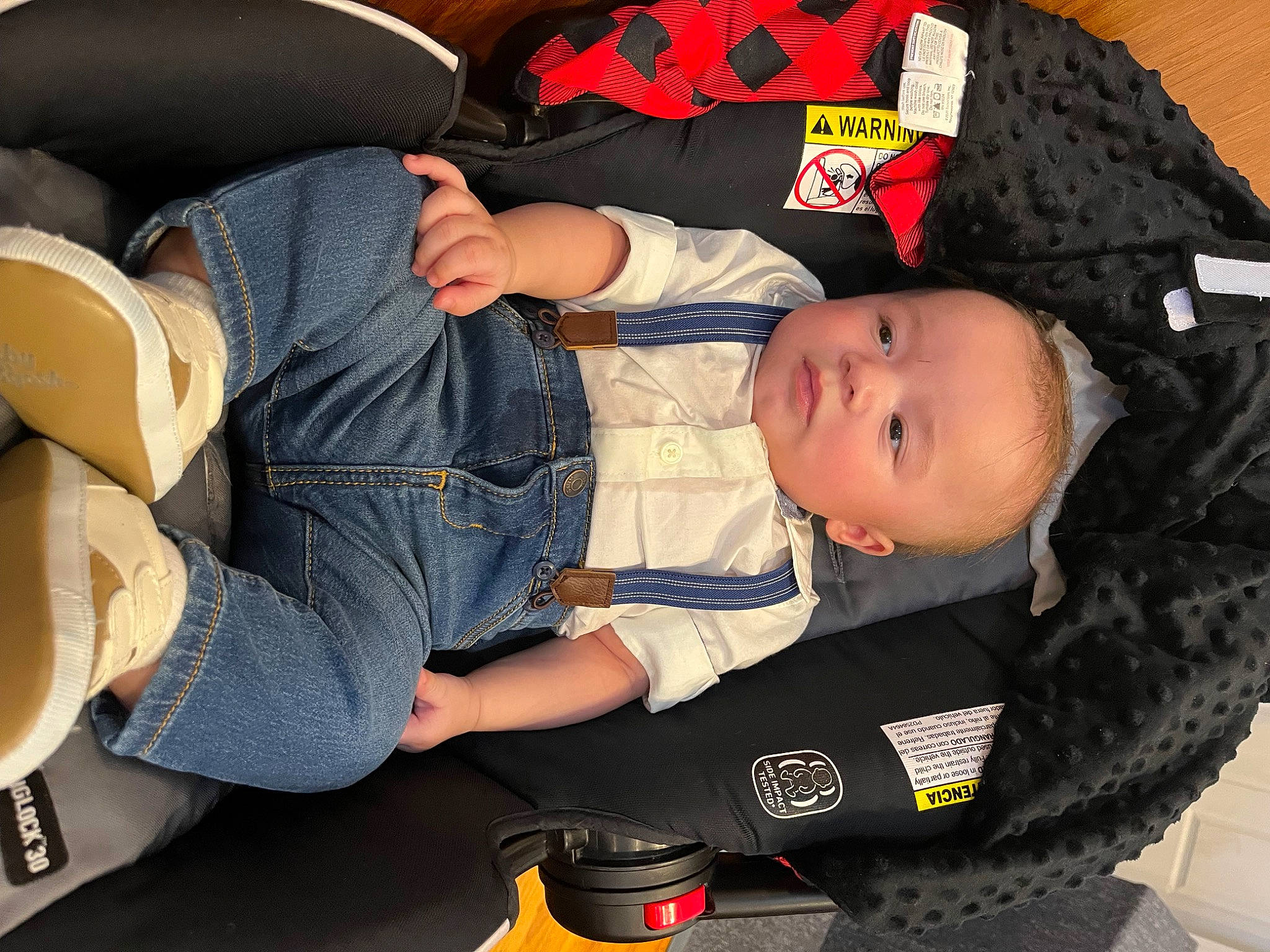 Joshua joined the competition — help win amazing prizes! auto_part, baby, baby_products, baby_safety, baby_toddler_clothing, car_seat, carmine, child, comfort, elbow, human_leg, knee, lap, person, sitting, sleeve, thigh, tire, toddler, wheel