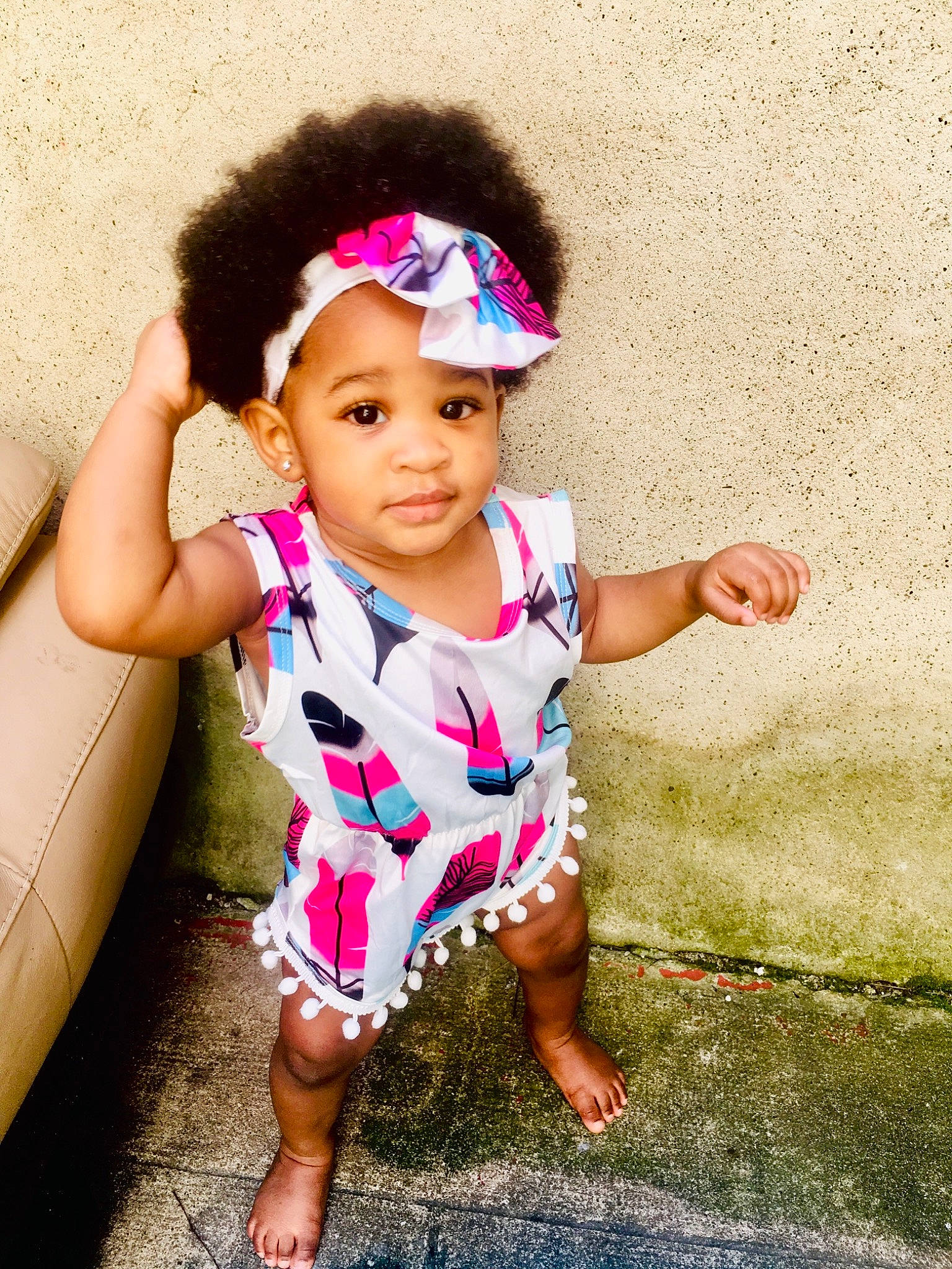 Alyah participe au concours pour gagner de l'argent avec cette photo : baby, baby_toddler_clothing, beauty, child, child_model, design, dress, fun, hair_accessory, headband, headgear, headwear, pattern, person, photography, pink, play, product, purple, skin