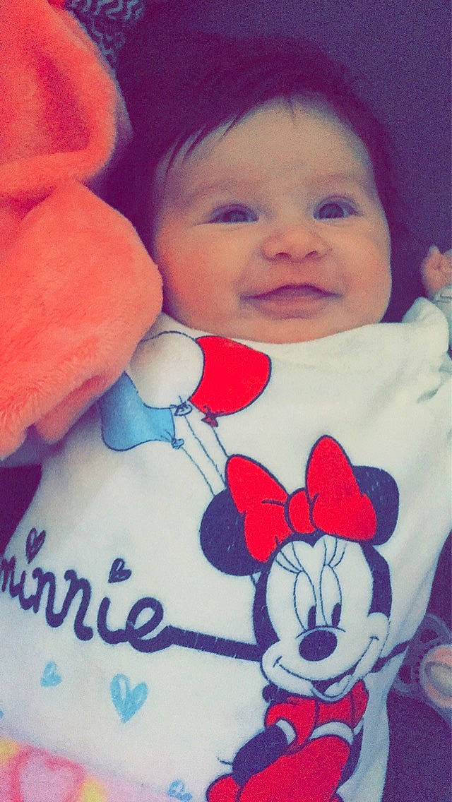 Naëlia a rejoint le concours — aidez-le/la à gagner de superbes lots ! baby, baby_products, baby_toddler_clothing, cheek, child, happy, head, nose, person, pink, product, smile, textile, toddler