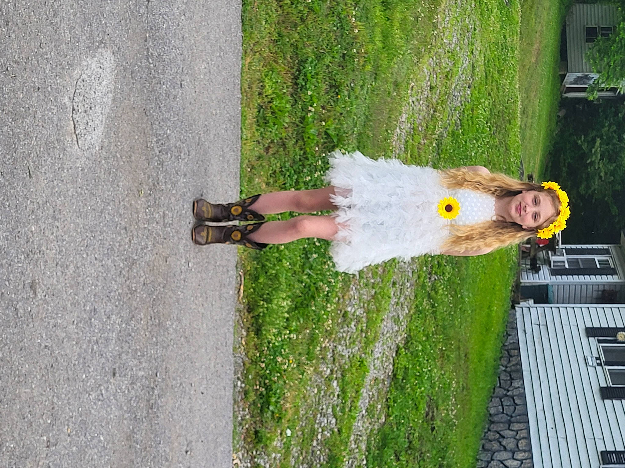 Elena joined the competition — help win amazing prizes! backyard, dress, flower, fun, grass, happy, human_leg, joy, landscape, leisure, people_in_nature, person, plant, recreation, sandal, shadow, tree