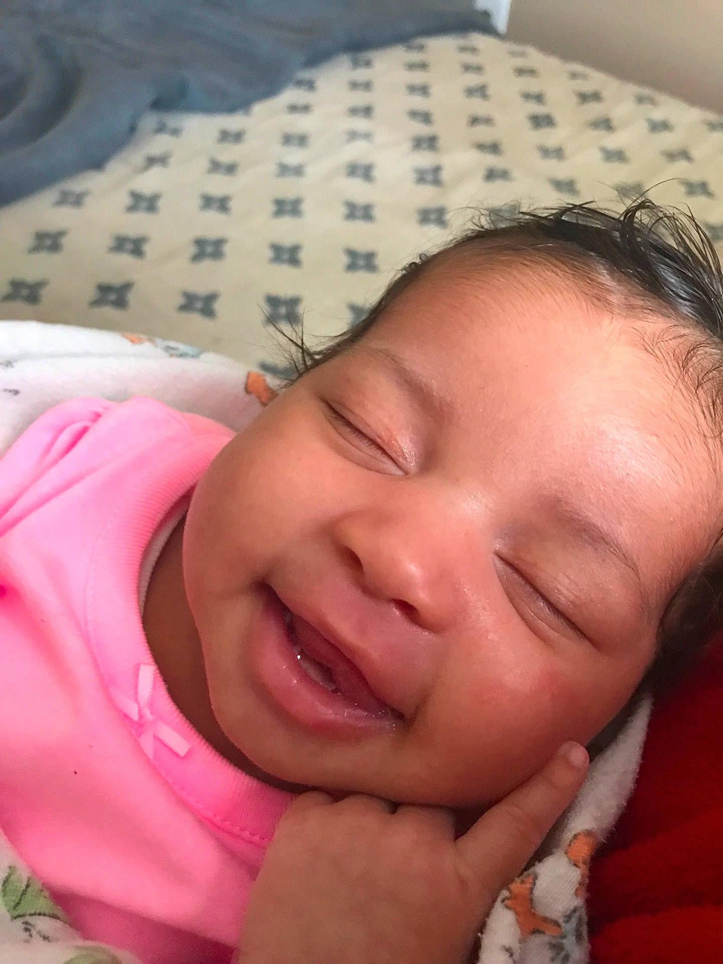 Hazley joined the competition — help win amazing prizes! cheek, child, chin, close_up, ear, eyebrow, face, facial_expression, finger, forehead, girl, head, infant, laughter, lip, mouth, nose, person, skin, smile