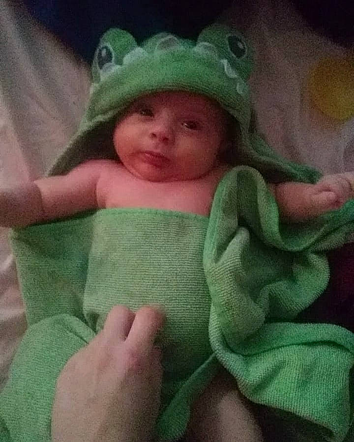 Kashtyn joined the competition — help win amazing prizes! baby, child, fictional_character, green, hand, headgear, person, toddler