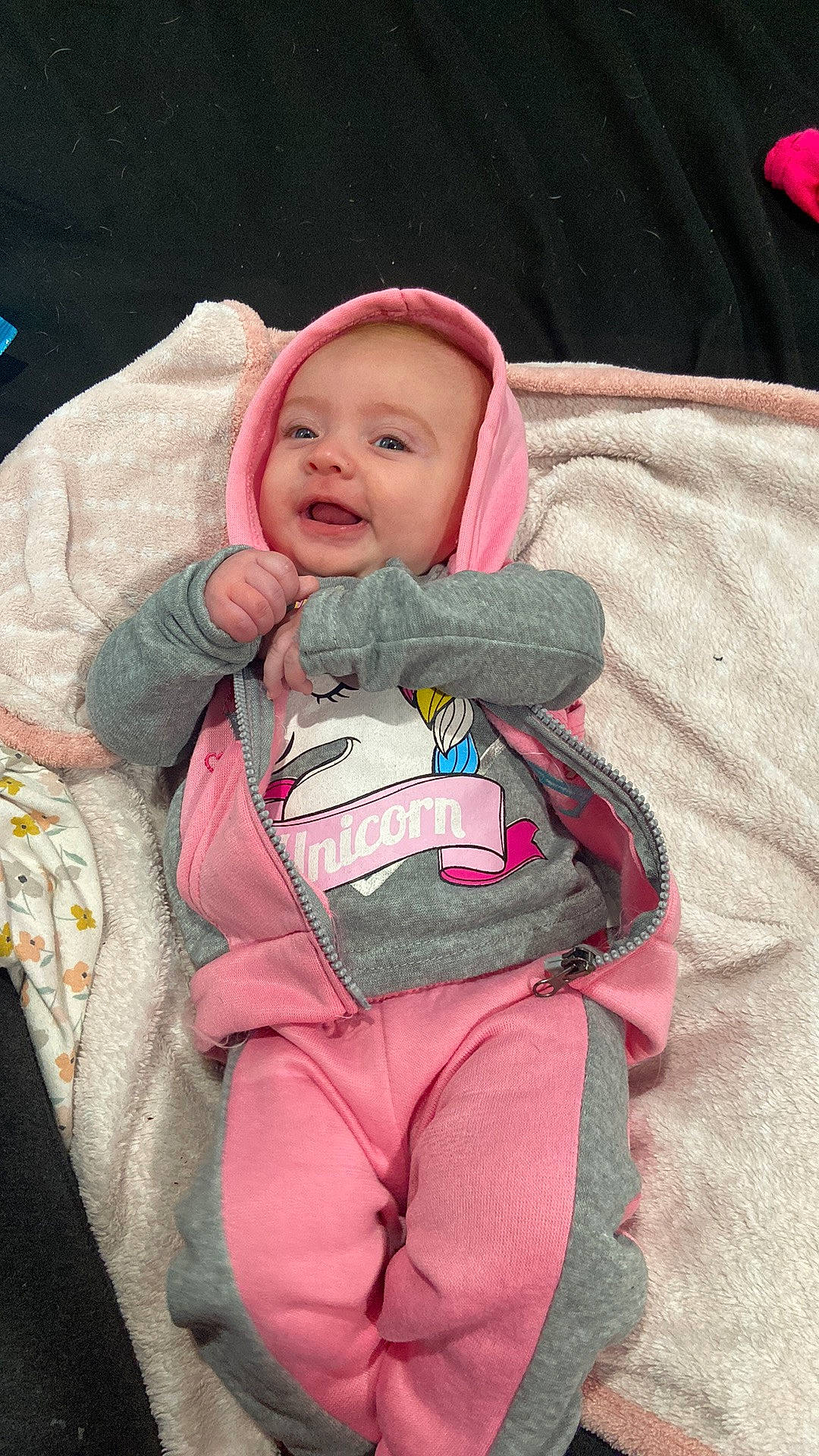 Malaya joined the competition — help win amazing prizes! baby, baby_toddler_clothing, cheek, comfort, cool, eye, face, happy, head, headwear, human, human_body, jacket, mouth, nose, outerwear, person, pink, skin, sleeve