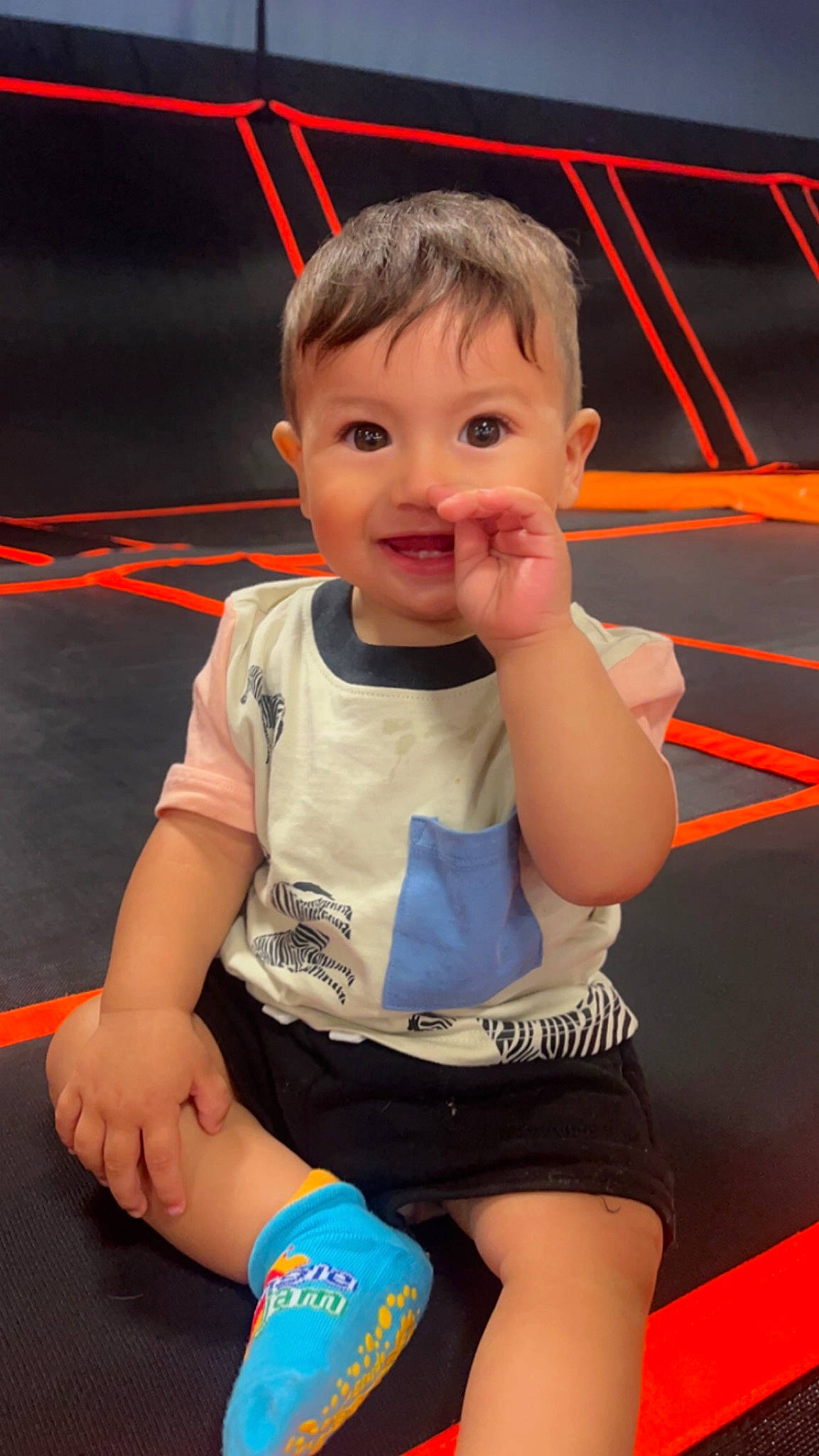 Enrique joined the competition — help win amazing prizes! arm, baby_toddler_clothing, blue, cheek, finger, fun, hand, happy, human_body, joy, knee, leisure, muscle, person, recreation, skin, sleeve, smile, t_shirt, thigh