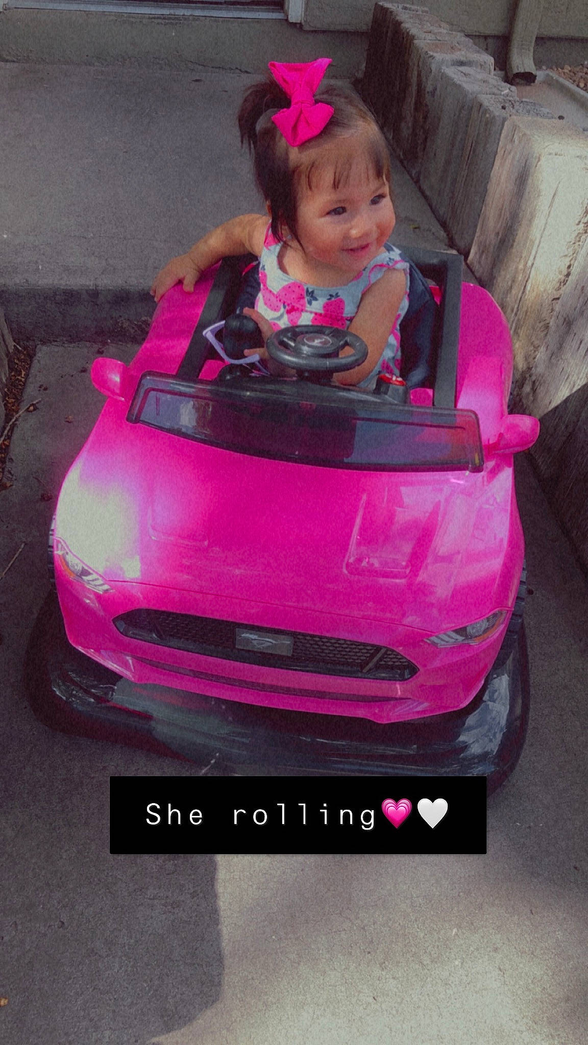 Juanita Racheal is registered to the contest to win money with this photo: auto_part, automotive_design, automotive_exterior, bumper, car, city_car, joy, magenta, person, pink, vehicle