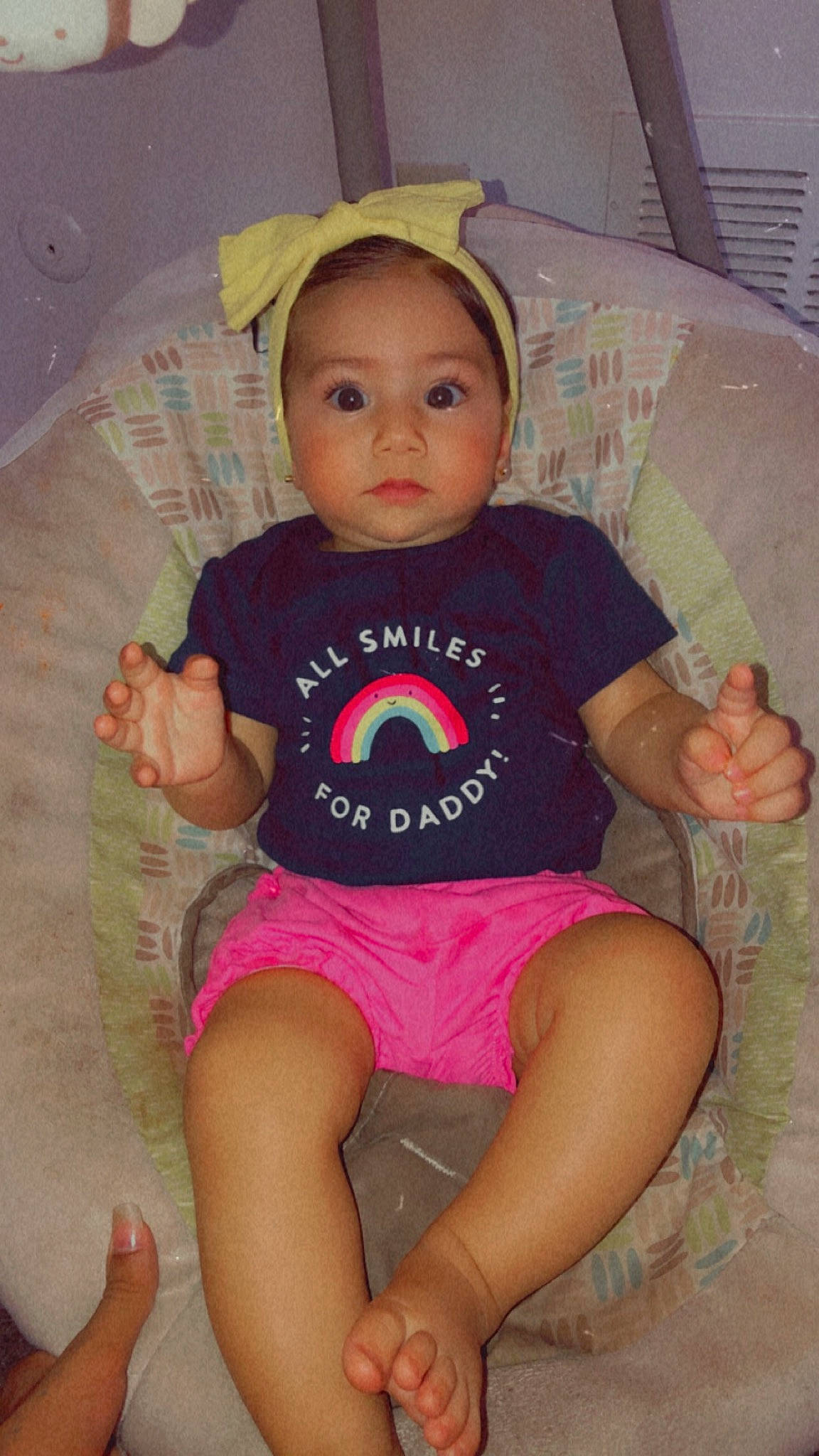 Juanita joined the competition — help win amazing prizes! baby, baby_toddler_clothing, cheek, child, person, pink, sitting, thigh, toddler