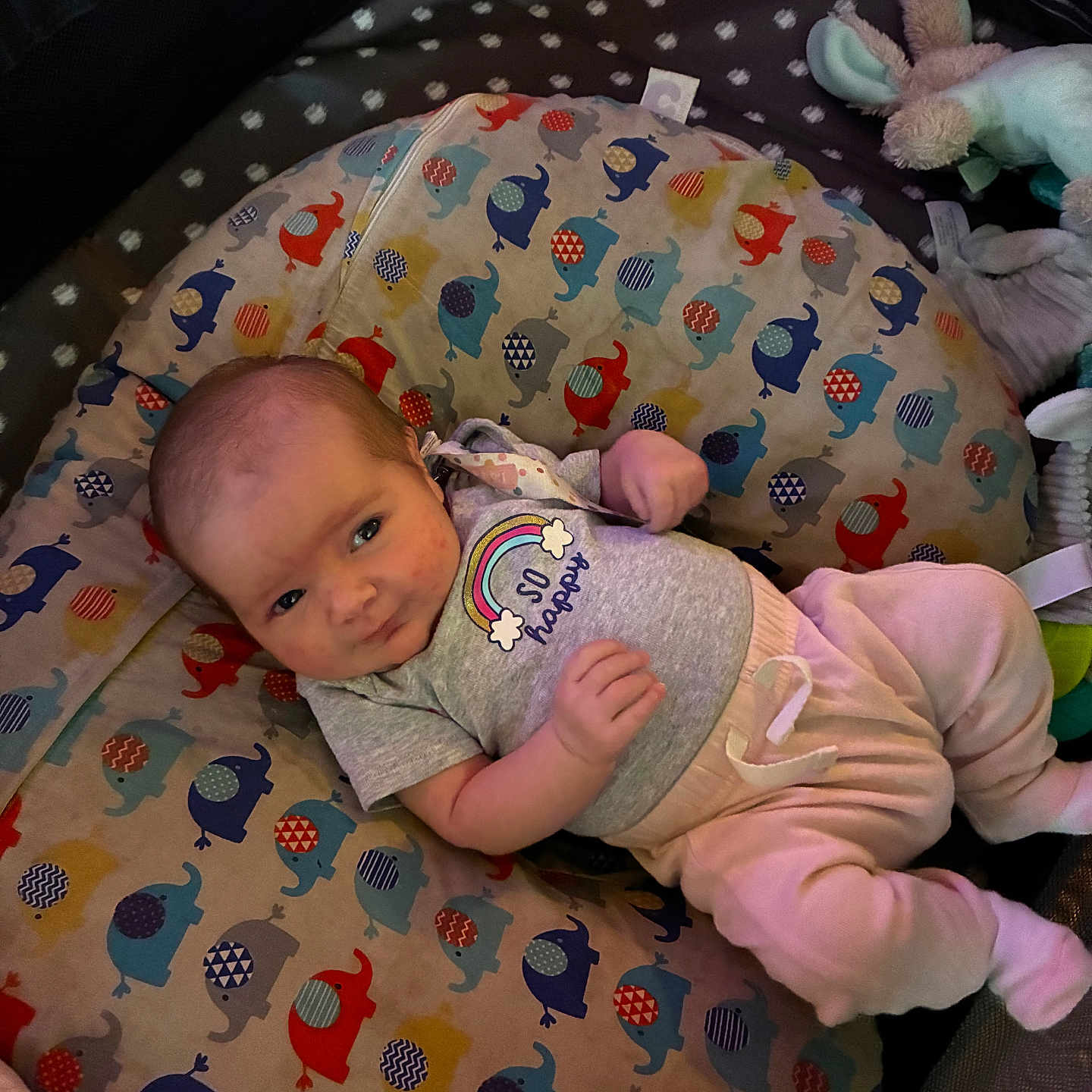 Melissa is registered to the contest to win money with this photo: baby, bed, blanket, bodypart, clothing, couch, cradle, crib, cushion, face, finger, furniture, hat, head, homedecor, infantbed, newborn, person, photography, portrait