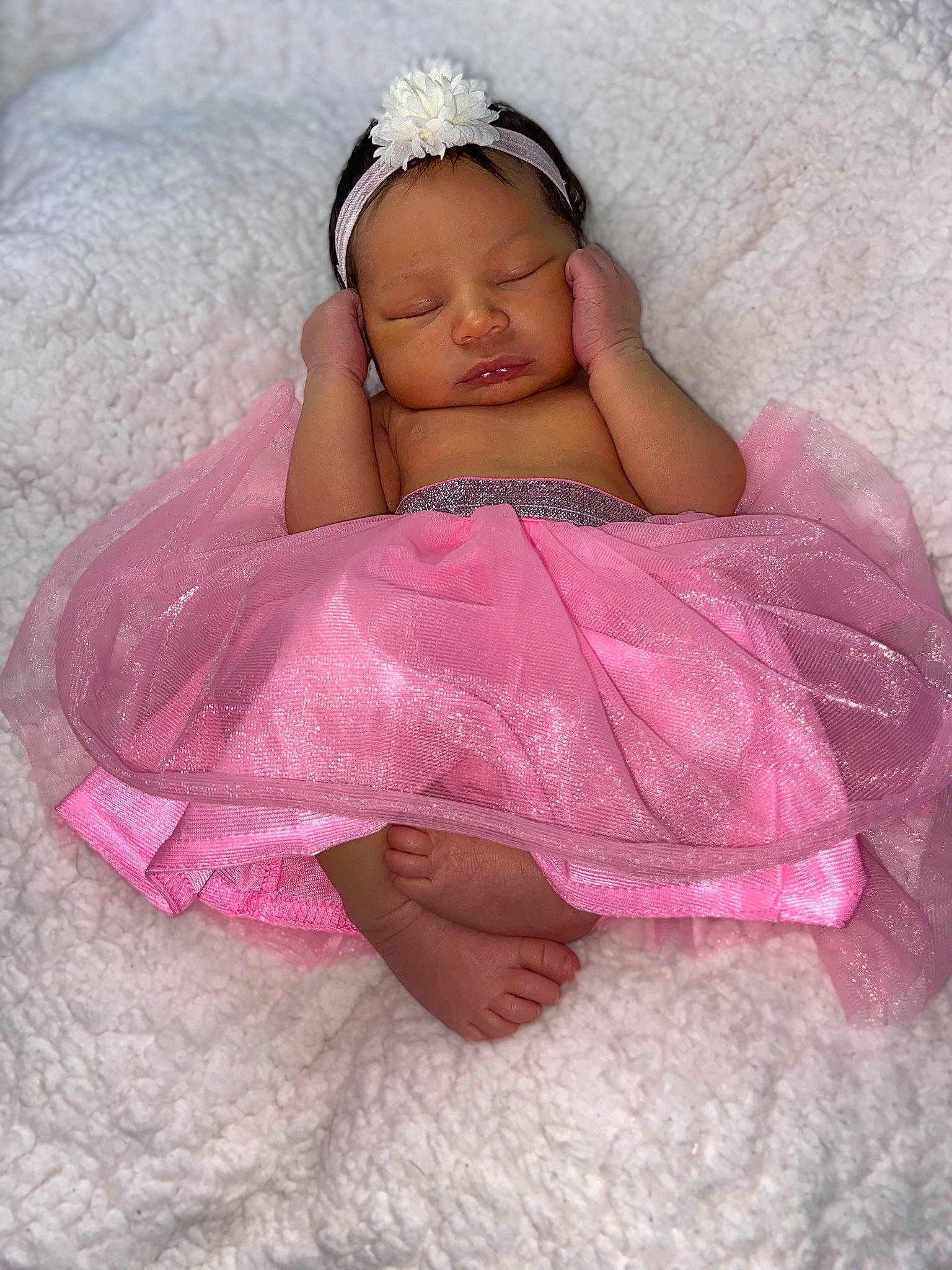 Ashlynn is registered to the contest to win money with this photo: baby, baby_products, baby_toddler_clothing, child, costume, hair_accessory, headgear, headpiece, person, pink, product, skin, textile, toddler