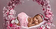 Kaisley is registered to the contest to win money with this photo: baby, sleeping, pink, flower_wreath, headband, tutu, infant, cute, adorable, portrait, soft, peaceful, resting, floral, decorative, child, newborn, studio_shot, delicate, cozy