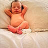 newborn, baby, sleeping, diaper, bed, pillow, infant, relaxed, skin, feet, arms, head, indoor, cozy, cute, peaceful, person, child, resting, soft