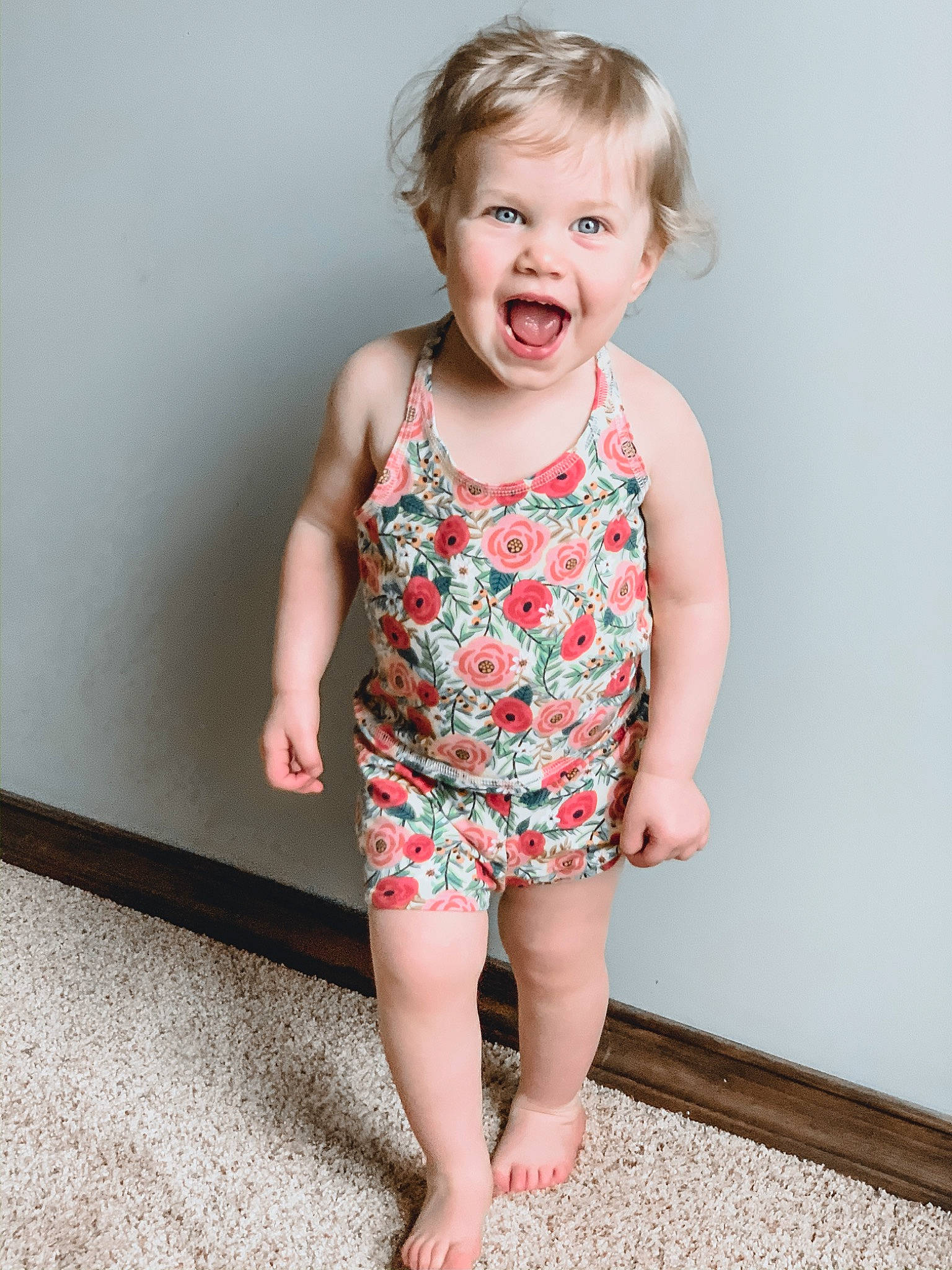 Hartley joined the competition — help win amazing prizes! baby, baby_toddler_clothing, barefoot, child, child_model, dress, leg, pattern, person, photography, sitting, skin, smile, standing, toddler