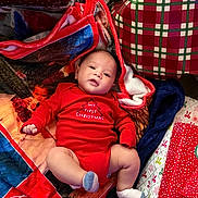 Cylas is registered to the contest to win money with this photo: baby, blanket, celebration, child, christmas, cute, face, festive, gift_wrap, holiday, holiday_season, indoors, infant, lying_down, portrait, presents, red_clothing, smile, socks, soft_texture