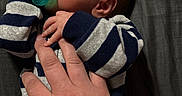 Cylas joined the competition — help win amazing prizes! baby, blanket, child, closeup, comfort, hand, indoors, infant, newborn, pacifier, peaceful, person, portrait, resting, skin, sleeping, soft_lighting, striped_clothing, tattoo, toddler