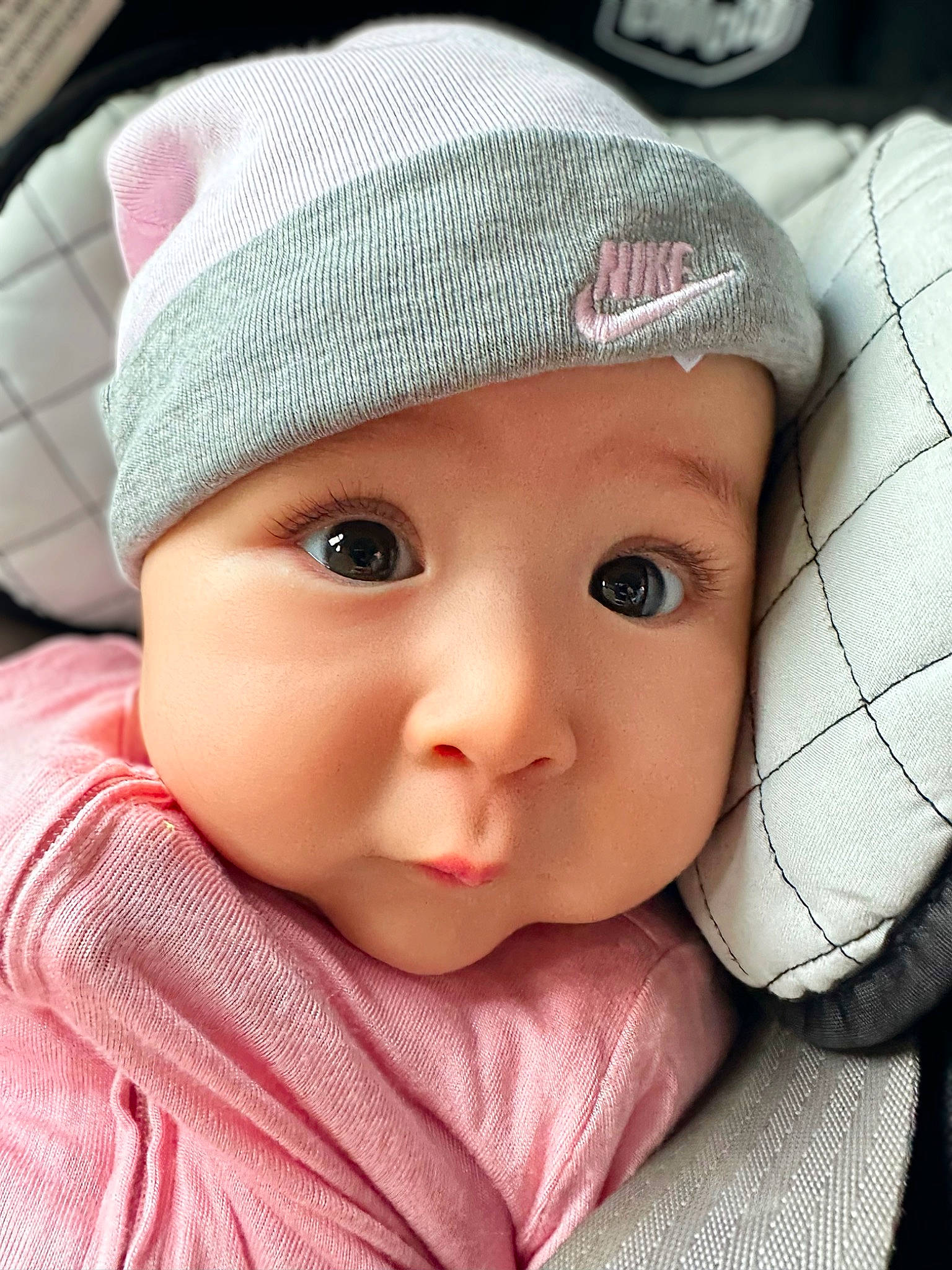 Lali joined the competition — help win amazing prizes! baby, baby_toddler_clothing, cap, cheek, child, close_up, comfort, cool, eyebrow, eyelash, hat, headgear, headwear, lip, nose, outerwear, person, skin, sleeve, textile