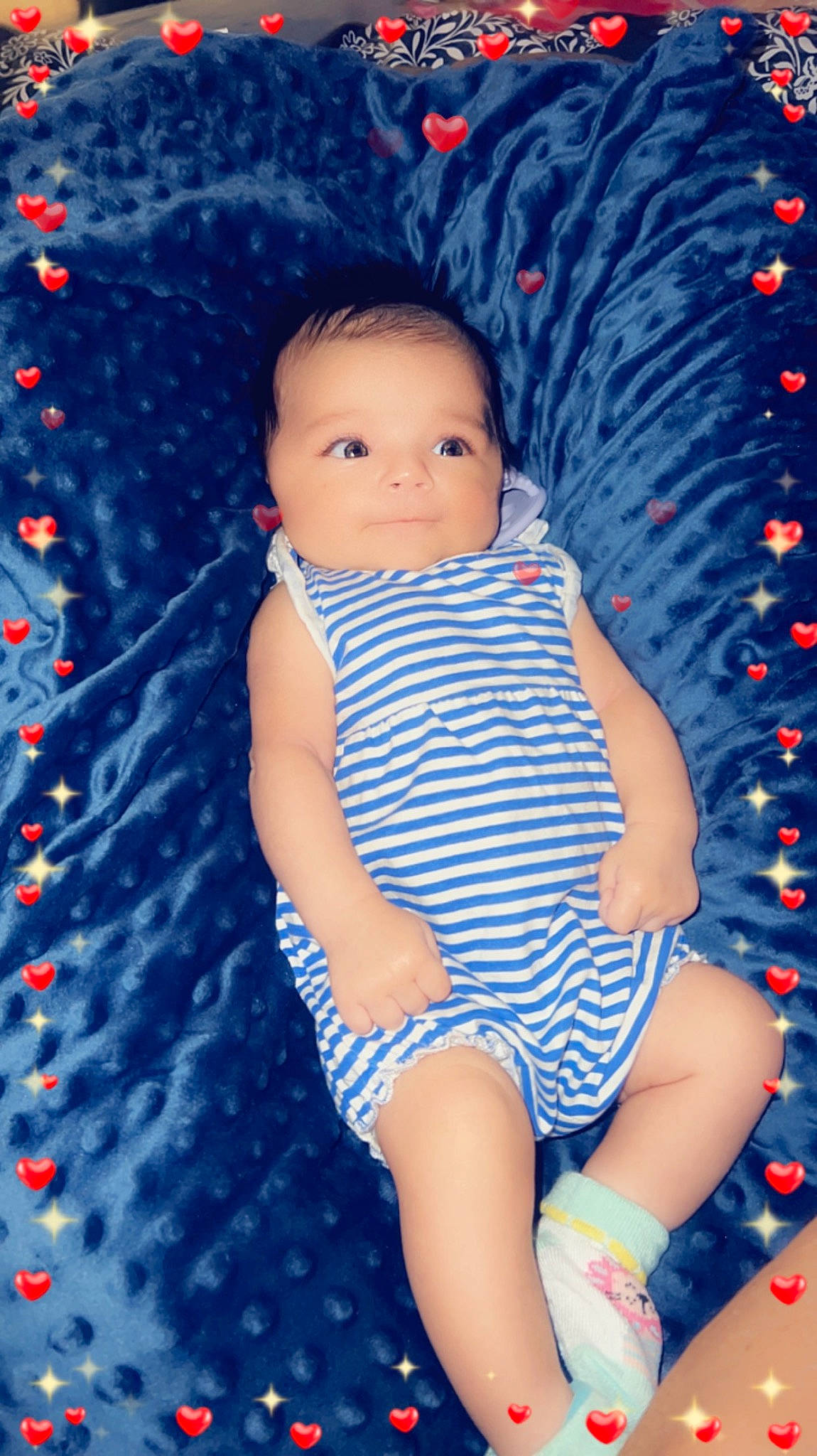 Kayla joined the competition — help win amazing prizes! aqua, azure, baby, baby_toddler_clothing, child, electric_blue, finger, flash_photography, fun, happy, human_body, human_leg, knee, leg, pattern, person, pink, purple, skin, thigh