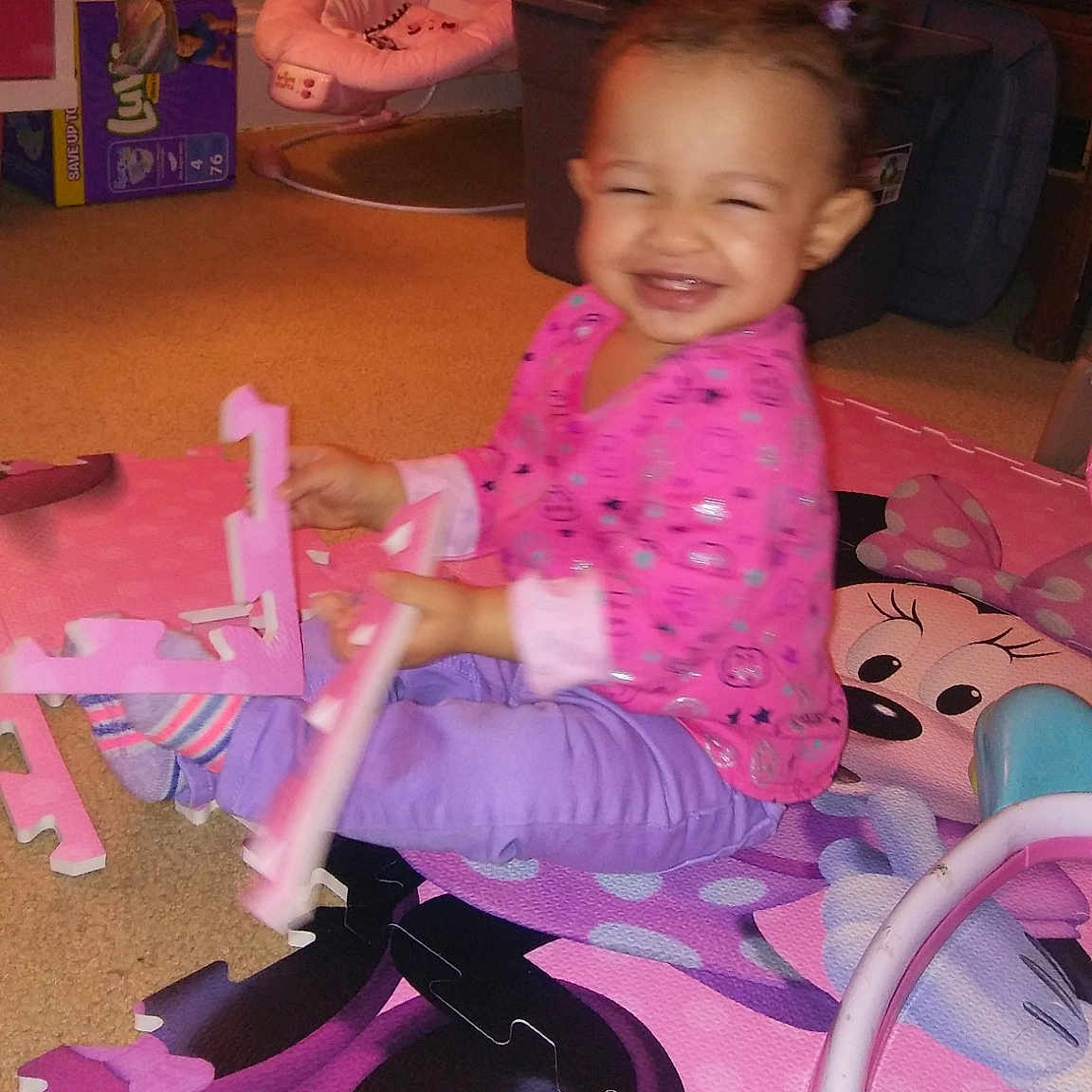 Ja'Niya is registered to the contest to win money with this photo: child, joy, person, pink, play, toddler