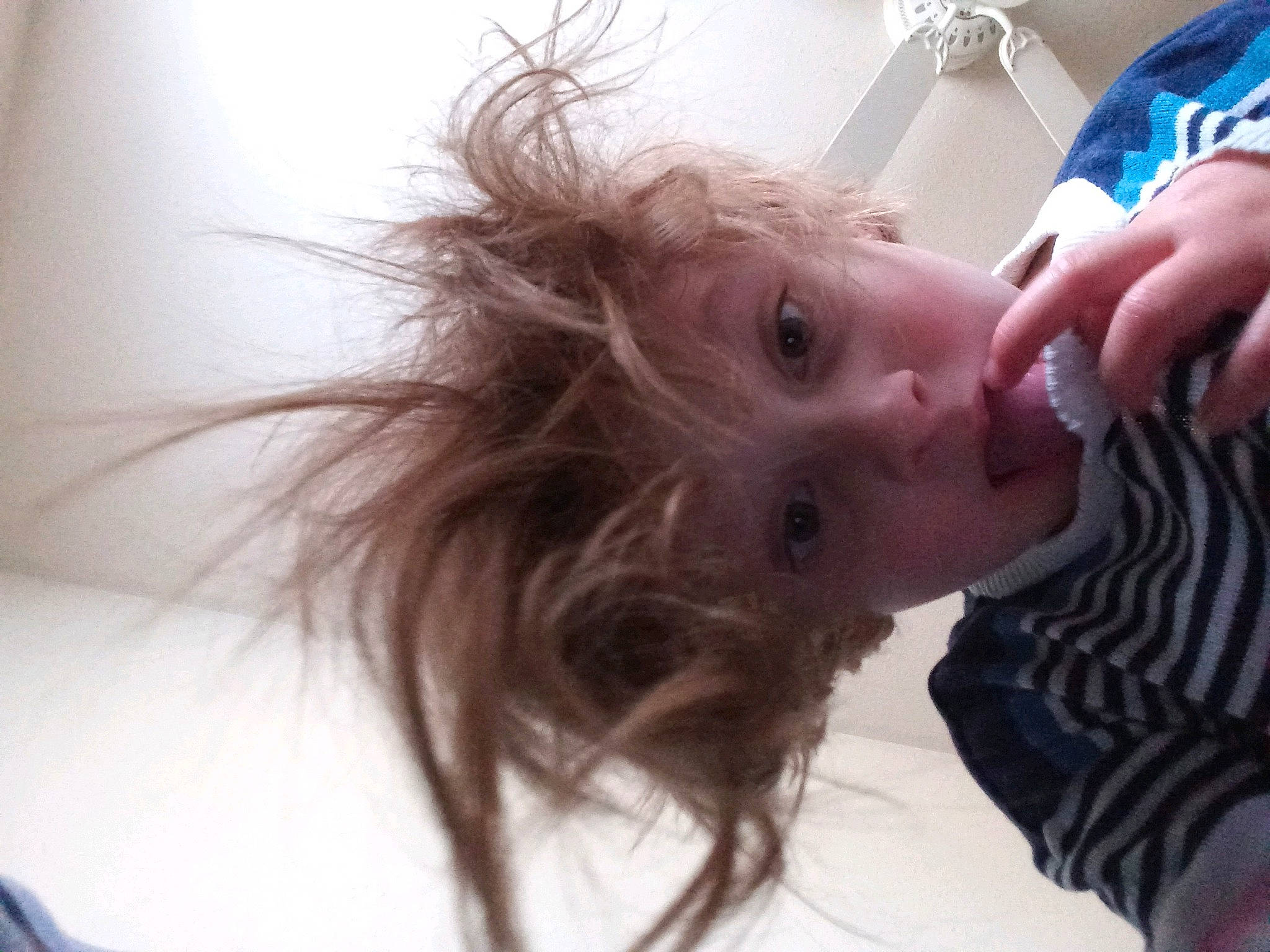 Zoey is registered to the contest to win money with this photo: arm, bangs, blond, chest, ear, elbow, eyelash, finger, gesture, hand, happy, jaw, lip, nail, neck, nose, person, selfie, thumb, trunk