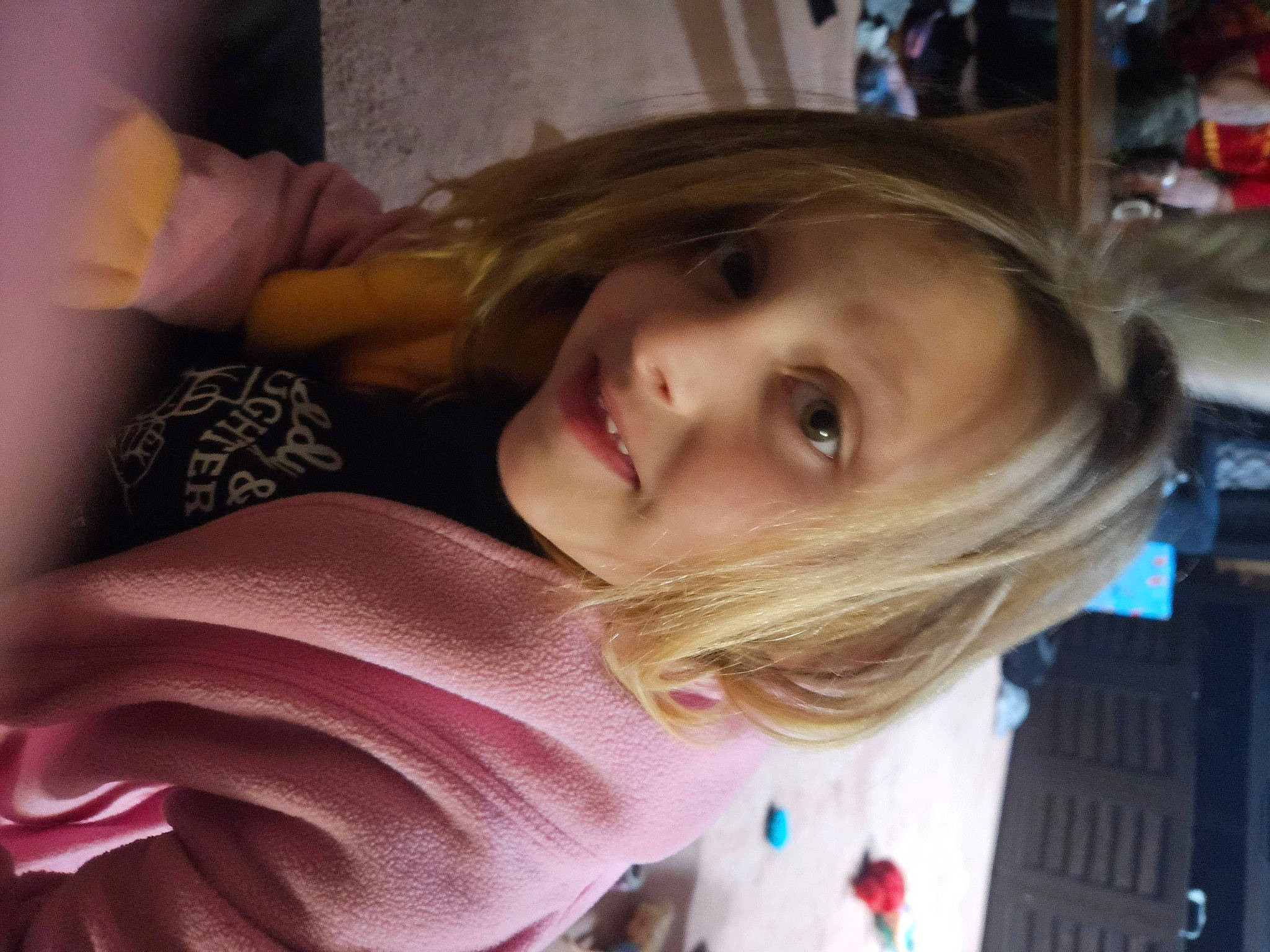 Zoey is registered to the contest to win money with this photo: blond, brown_hair, cheek, child, chin, ear, eye, eyelash, fun, happy, iris, joy, lip, long_hair, mouth, nose, person, skin, smile, toddler