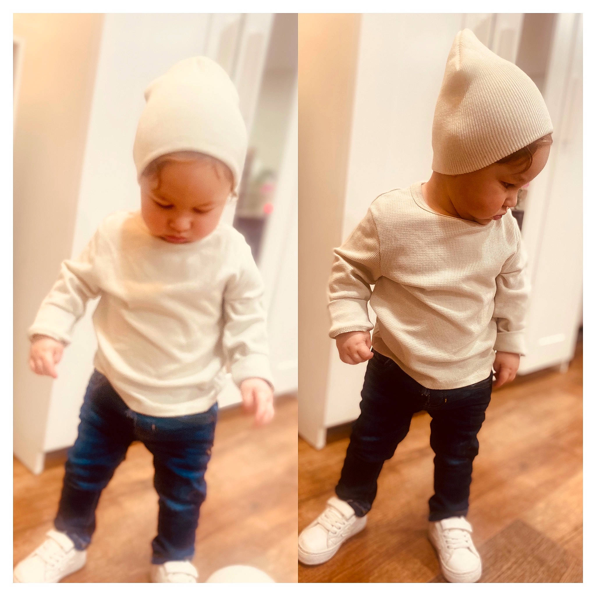 Jayce is registered to the contest to win money with this photo: baby, baby_toddler_clothing, beanie, cap, child, collar, gesture, happy, headgear, hood, magenta, outerwear, peach, person, photograph, pink, product, sleeve, snapshot, t_shirt