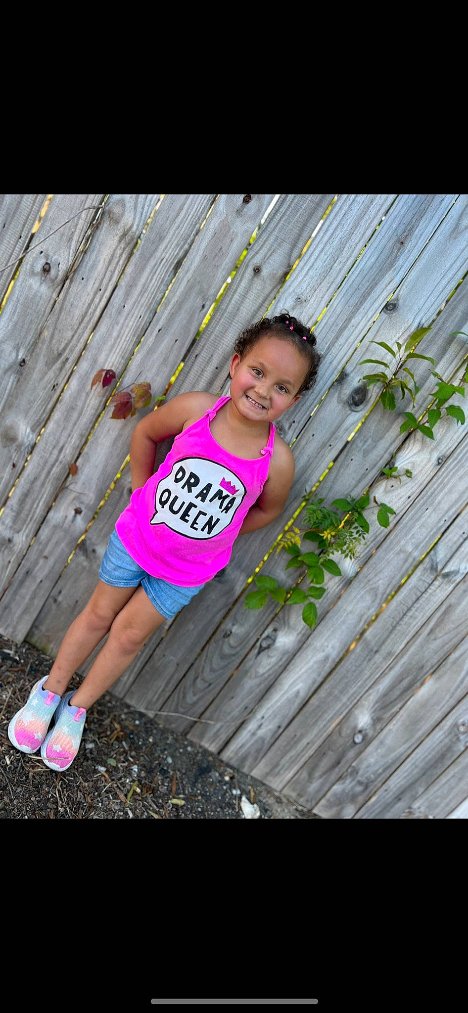 Aubrey joined the competition — help win amazing prizes! active_tank, footwear, fun, happy, head, joy, leisure, magenta, person, pink, plant, purple, recreation, shoe, shorts, sleeveless_shirt, smile, sportswear, t_shirt, thigh