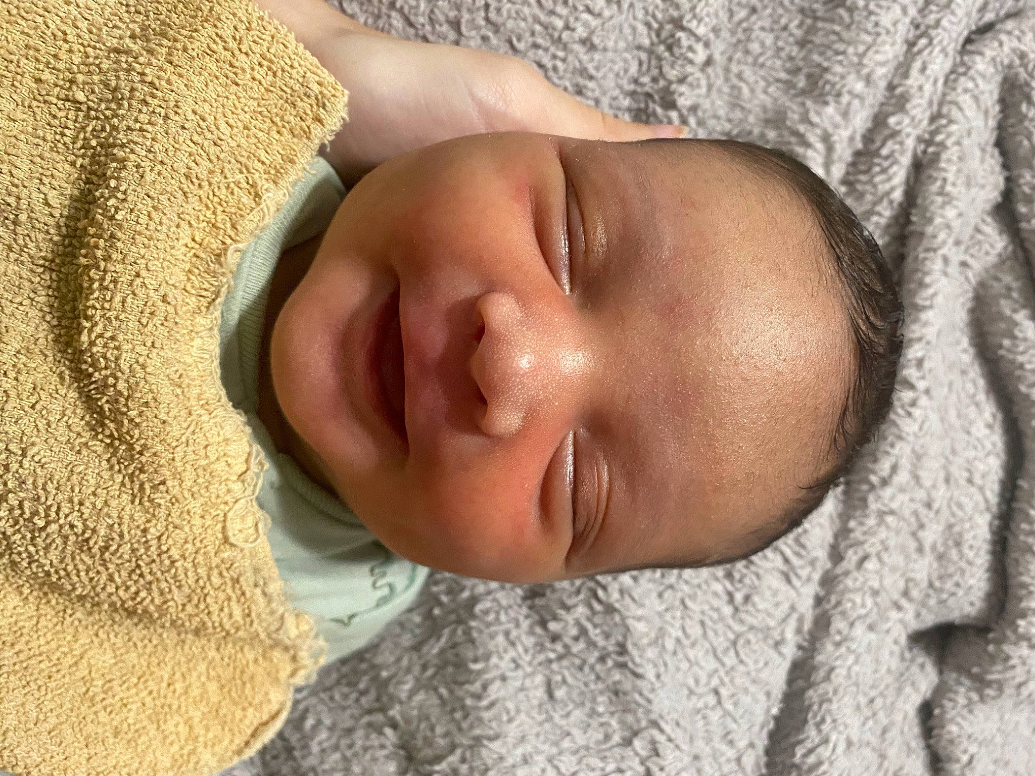 Cullen is registered to the contest to win money with this photo: baby, baby_sleeping, bedtime, cheek, child, close_up, comfort, hand, happy, human_body, linens, lip, mouth, nose, person, skin, sleeve, smile, toddler, window