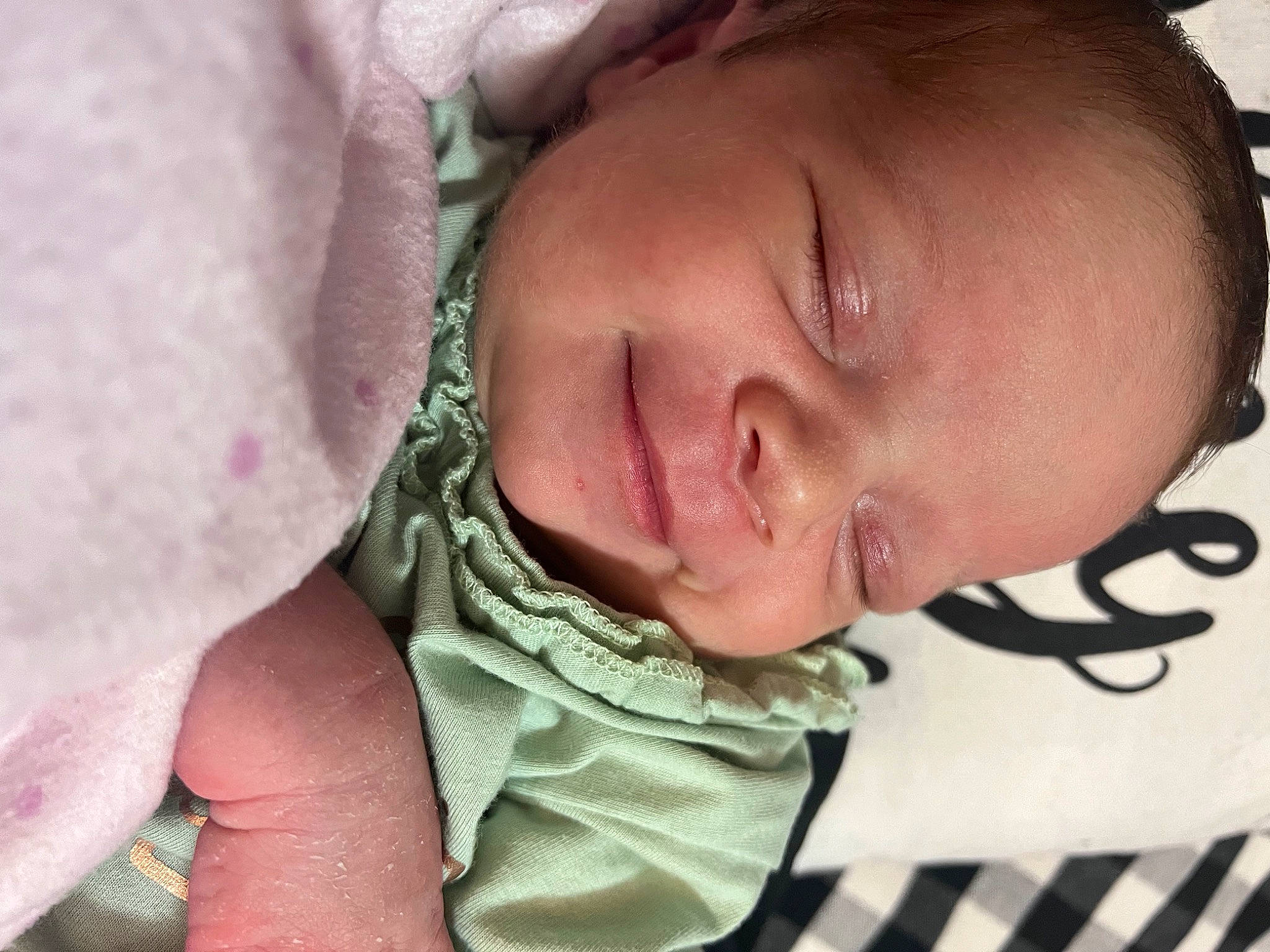 Leilani joined the competition — help win amazing prizes! baby, baby_toddler_clothing, cheek, chin, comfort, ear, eyebrow, eyelash, finger, happy, iris, lip, mouth, neck, nose, person, pink, skin, sleeve, textile