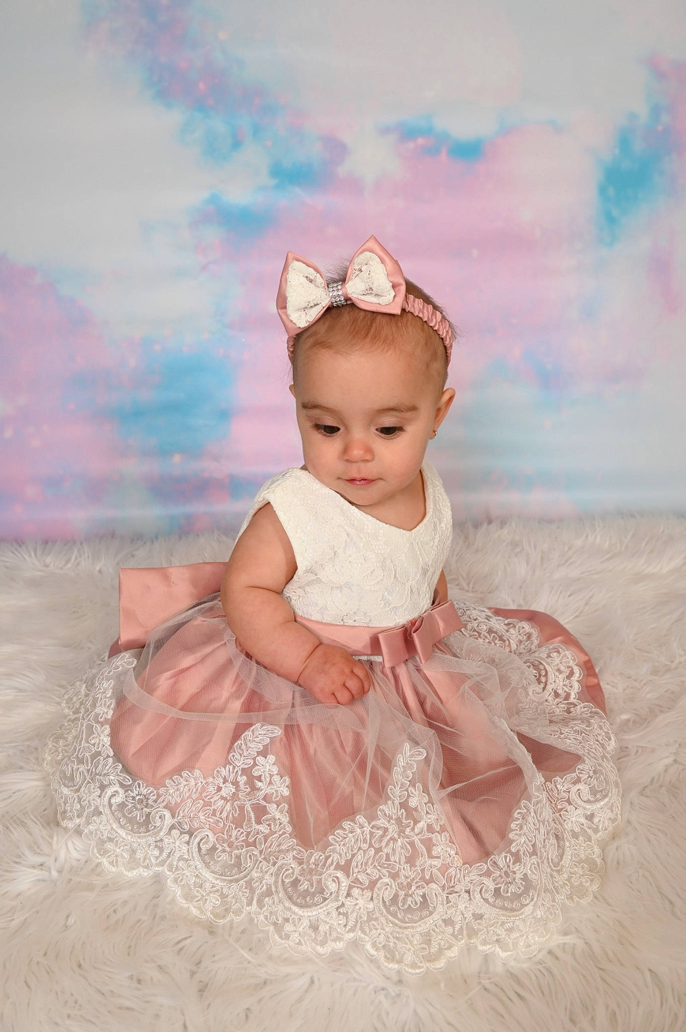 Rhapsody joined the competition — help win amazing prizes! art, baby, baby_toddler_clothing, bridal_accessory, child, cloud, dress, embellishment, fashion_accessory, flash_photography, fun, hair_accessory, happy, headpiece, paint, pattern, peach, people_in_nature, person, pink