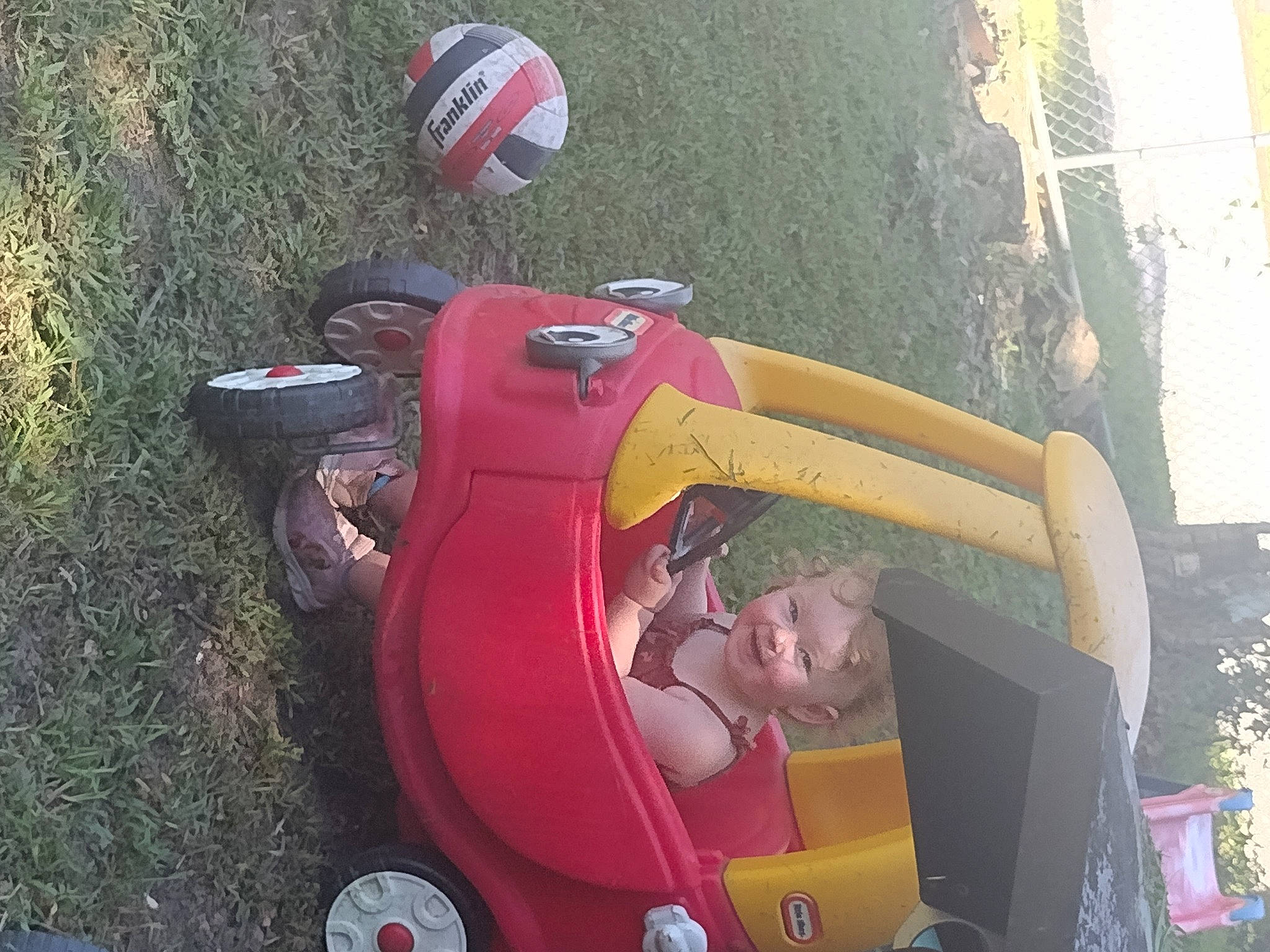 Emma joined the competition — help win amazing prizes! auto_part, automotive_design, automotive_exterior, automotive_lighting, automotive_tire, bumper, fender, fun, grass, helmet, joy, leisure, motor_vehicle, person, personal_protective_equipment, plant, recreation, toy, travel, tree