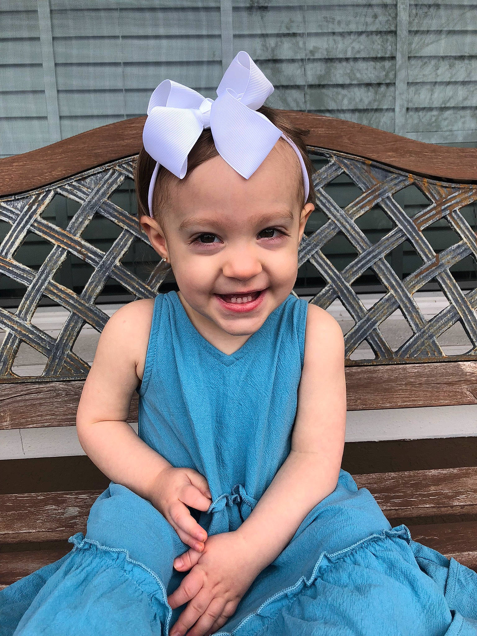Camille joined the competition — help win amazing prizes! baby_toddler_clothing, blue, cap, child, cool, costume_hat, electric_blue, eye, facial_expression, flash_photography, fun, grass, happy, head, headwear, joy, person, photograph, pink, skin