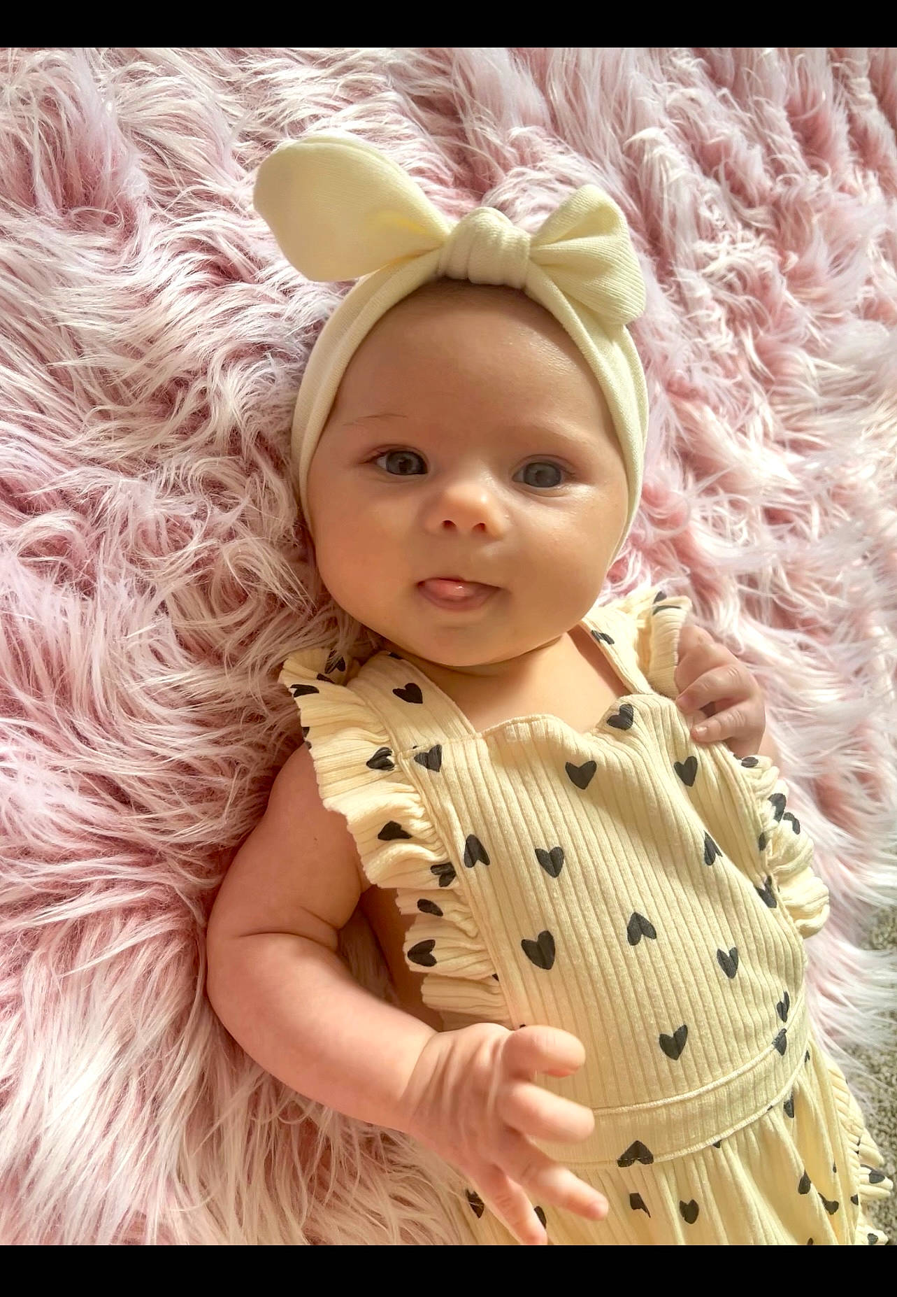 Lucy joined the competition — help win amazing prizes! baby, baby_toddler_clothing, blond, child, costume_hat, eye, face, fashion_accessory, fawn, happy, head, headband, headpiece, jewellery, lip, people_in_nature, person, pink, skin, sleeve