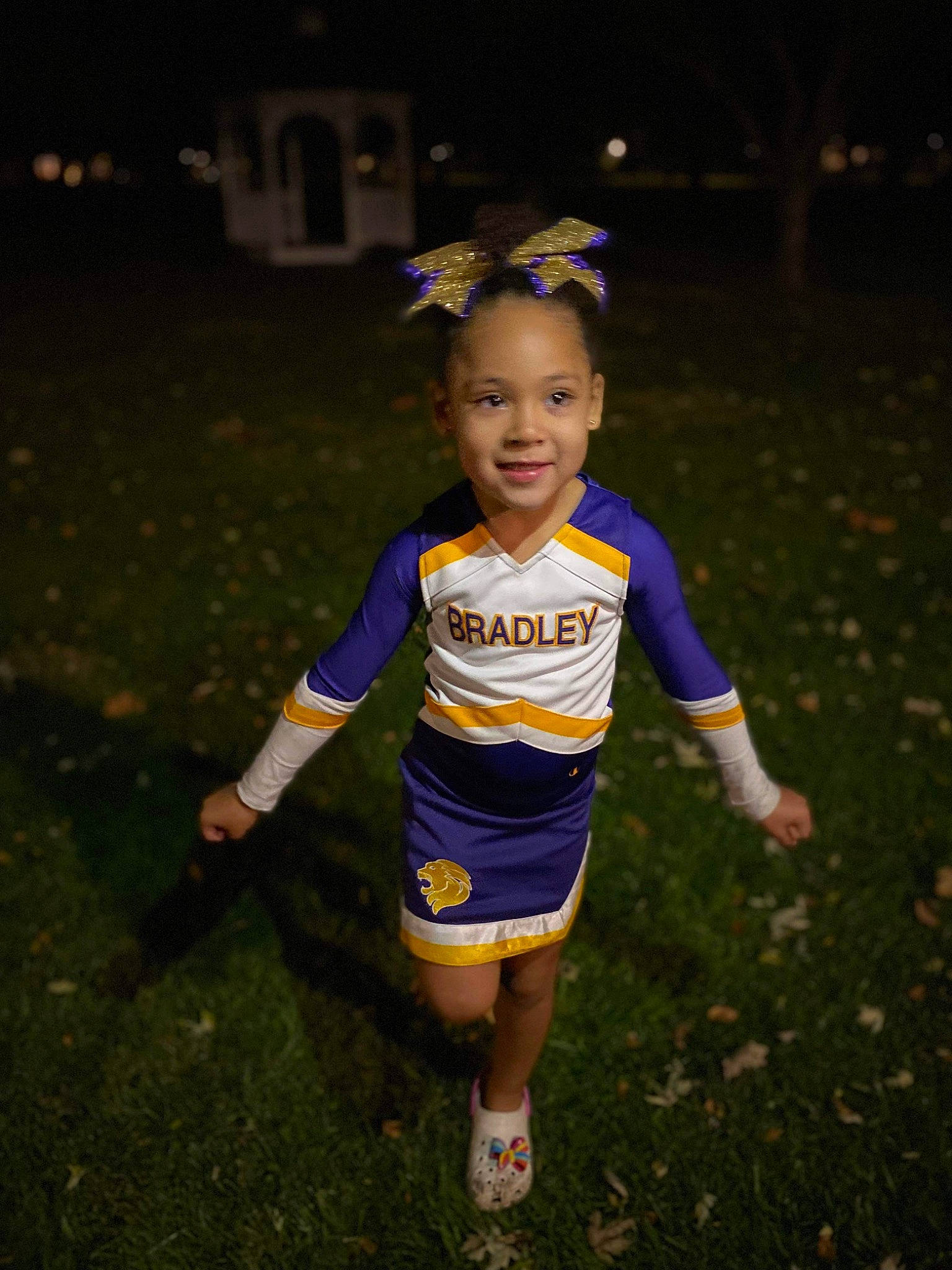 Ayana joined the competition — help win amazing prizes! baby, baby_toddler_clothing, boot, child, costume, darkness, electric_blue, flash_photography, fun, grass, happy, joy, leisure, night, person, personal_protective_equipment, plant, recreation, sandal, smile