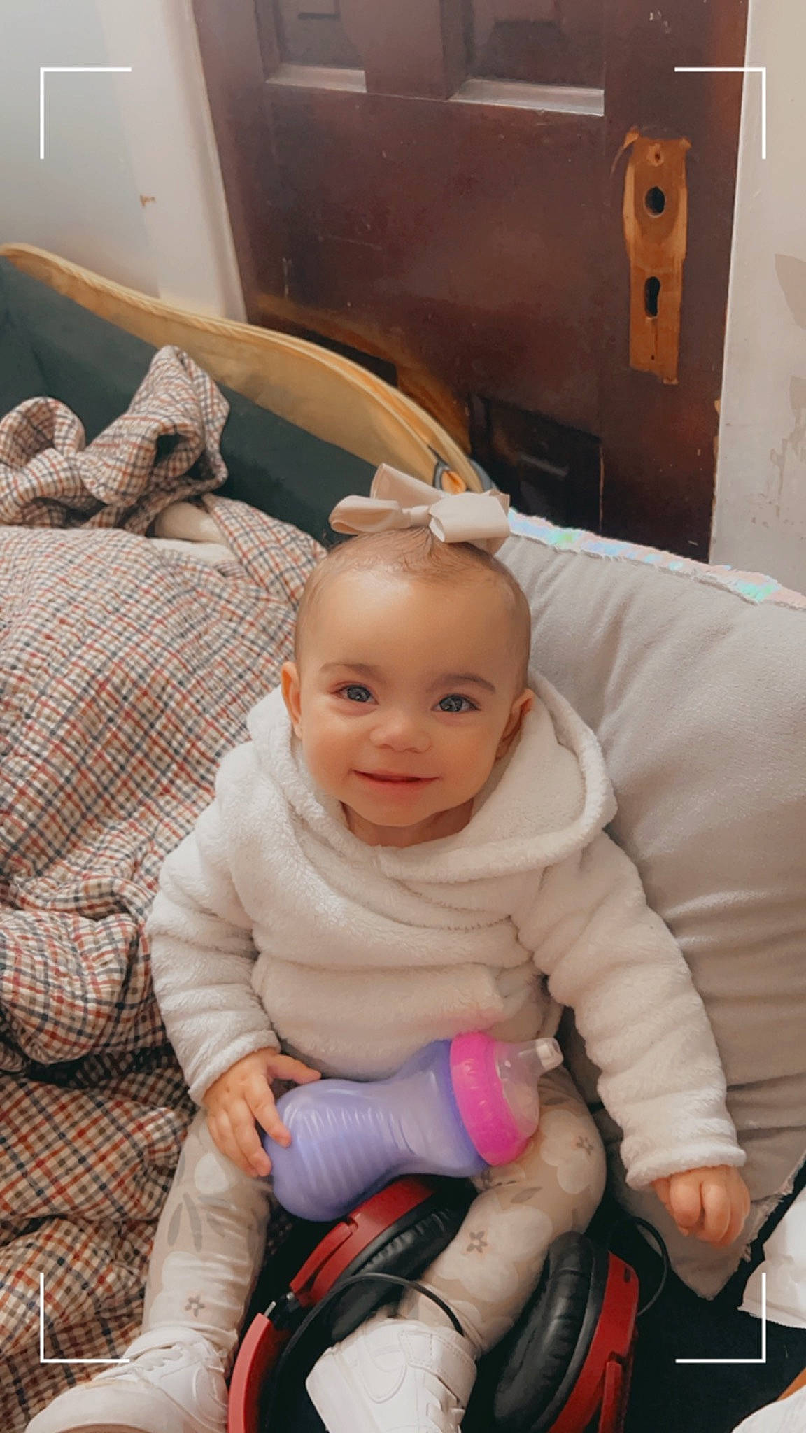 Anna joined the competition — help win amazing prizes! baby, baby_products, baby_toddler_clothing, chair, cheek, child, comfort, event, flooring, fun, happy, joy, knee, lap, person, room, sitting, skin, smile, thigh