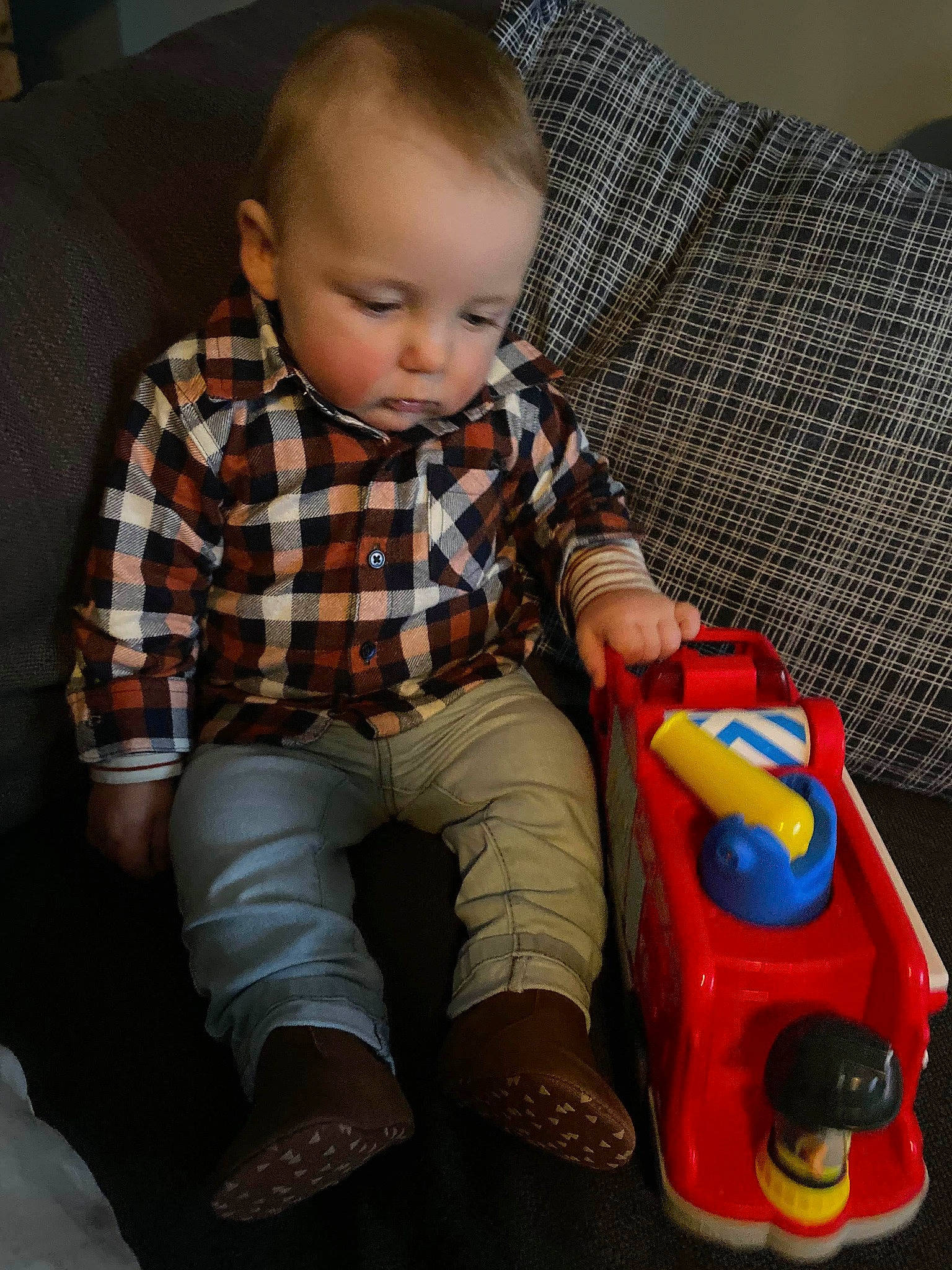 Braxton is registered to the contest to win money with this photo: baby, baby_playing_with_toys, baby_products, baby_toys, cheek, child, person, play, product, sitting, skin, toddler, toy