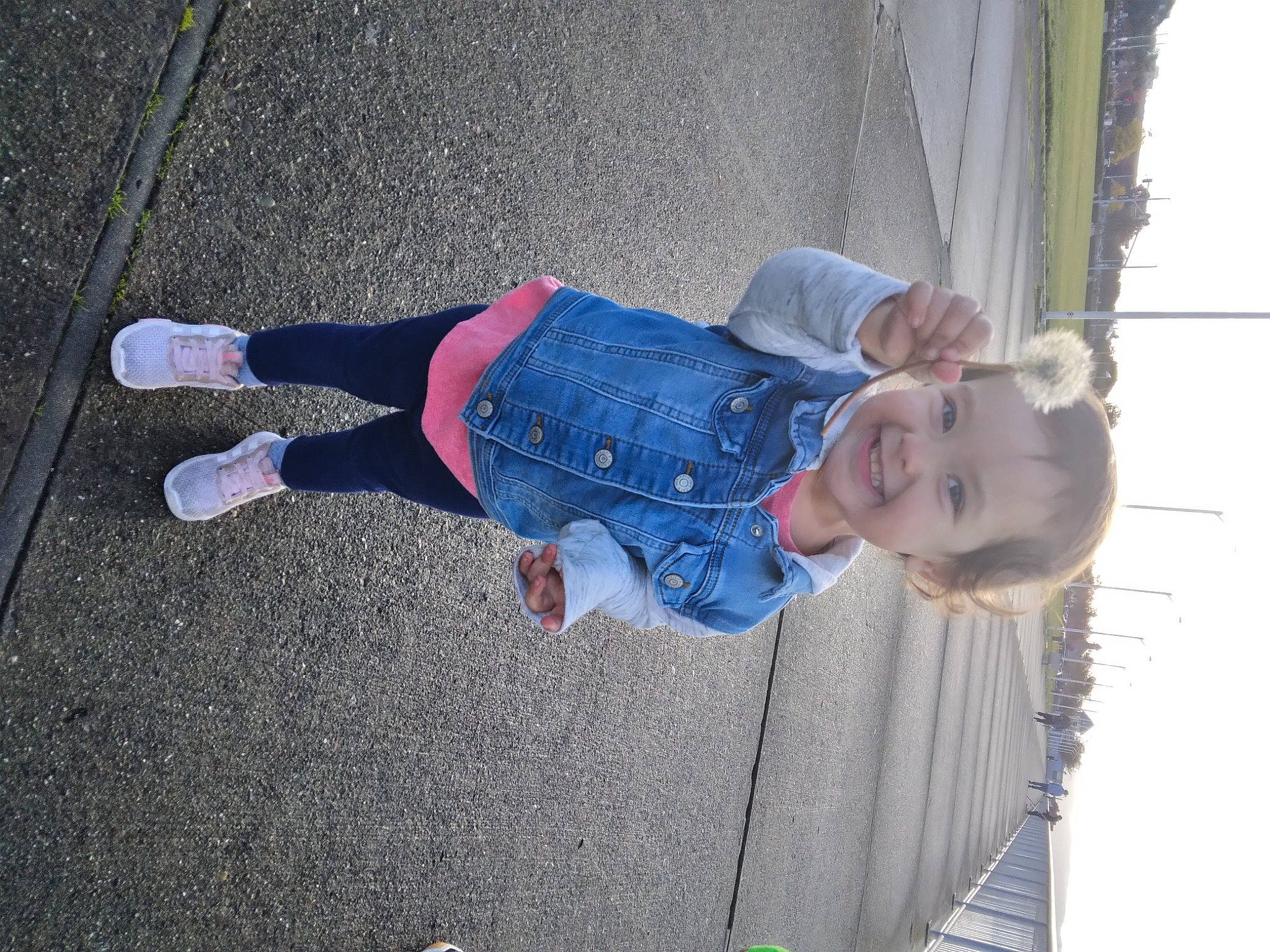 Destiny joined the competition — help win amazing prizes! asphalt, baby_toddler_clothing, child, concrete, denim, electric_blue, fun, human_leg, joy, leg, outdoor_shoe, pedestrian, person, road_surface, shadow, sidewalk, smile, sneakers, toddler, walking_shoe